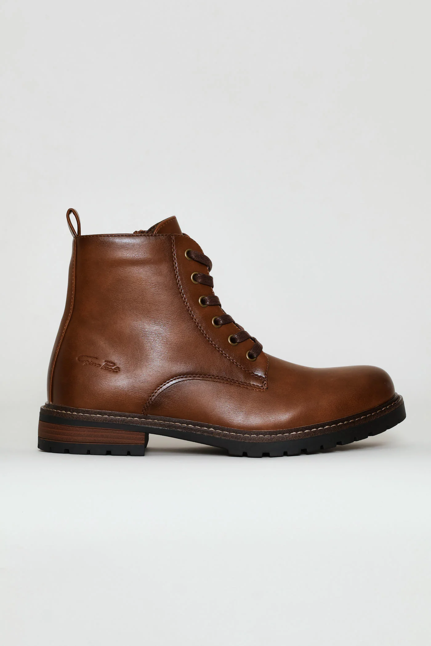 Lace Up Worker Boot - Brown - Image 3