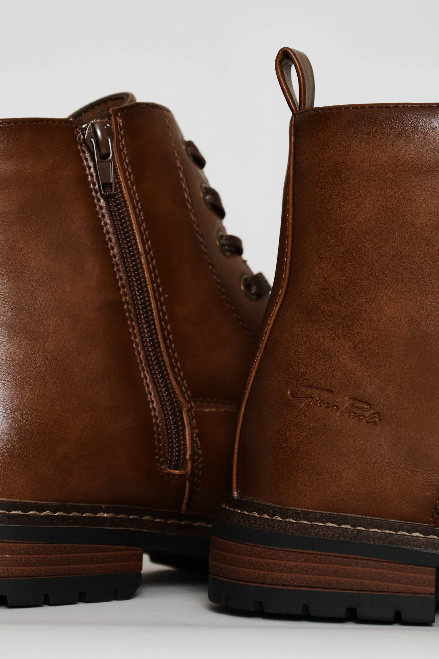 Lace Up Worker Boot - Brown - Image 5