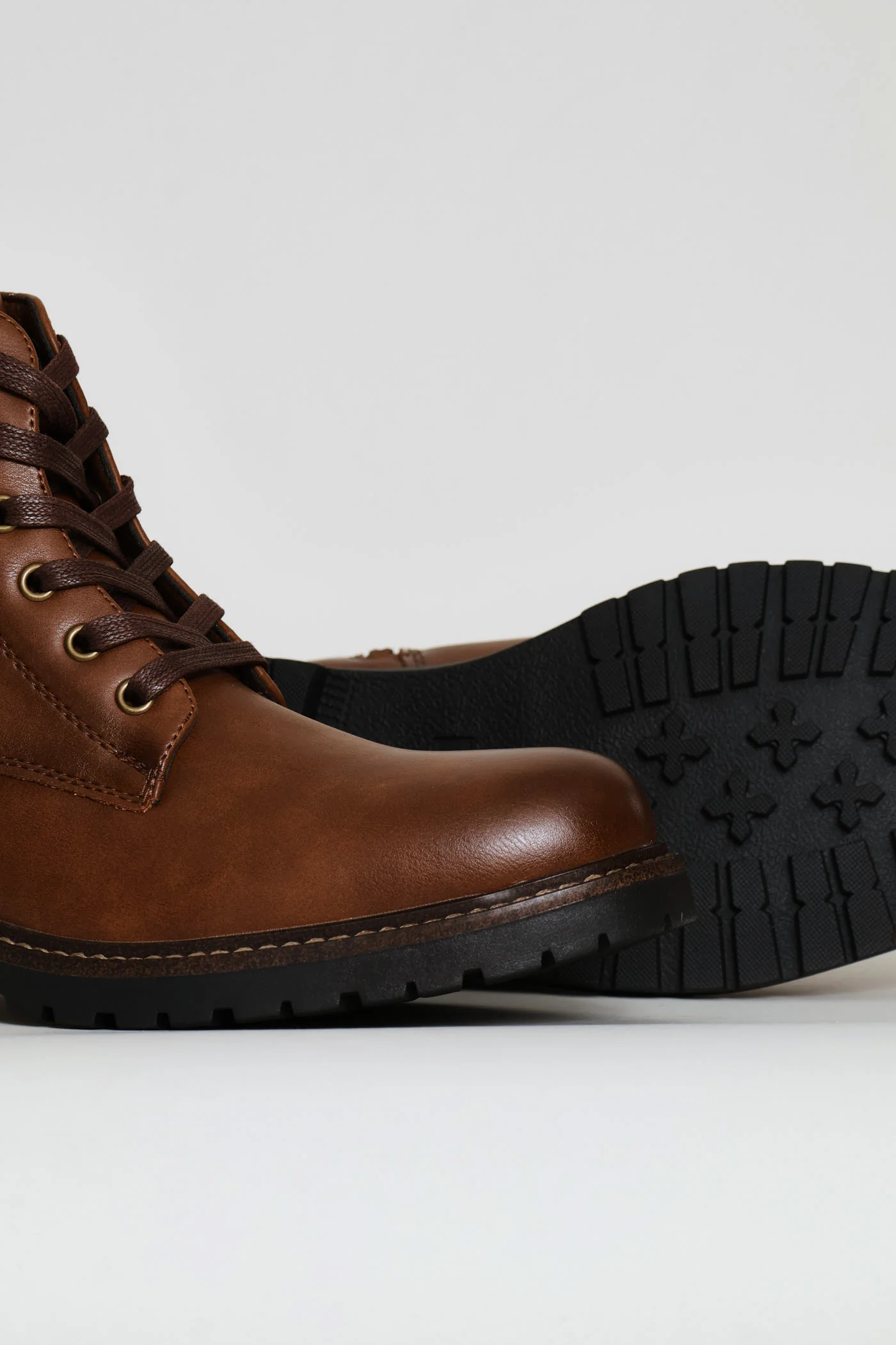 Lace Up Worker Boot - Brown - Image 6