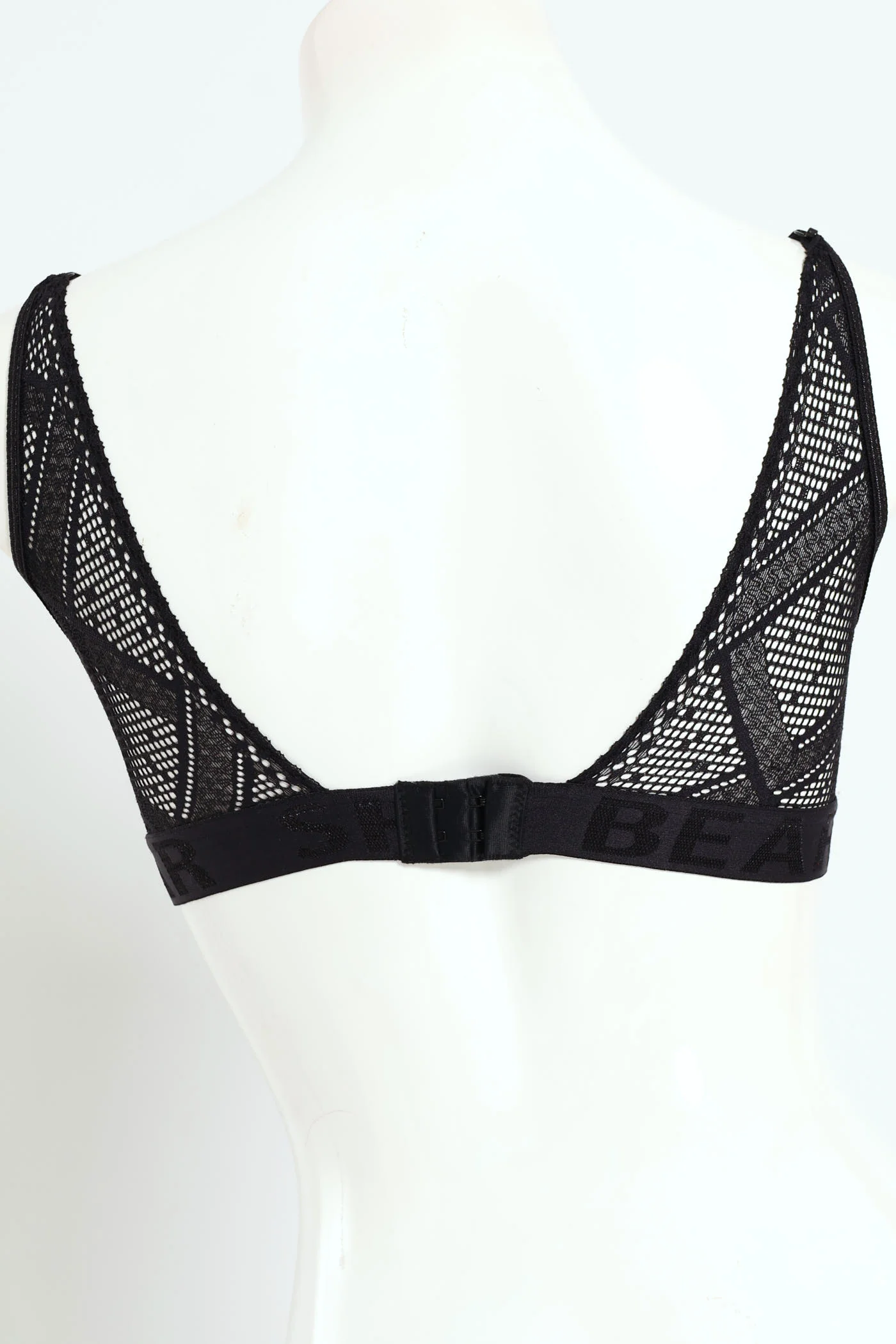 Lacey Padded Underwire Bra With Jaquard Elastic Band - Black - Image 7