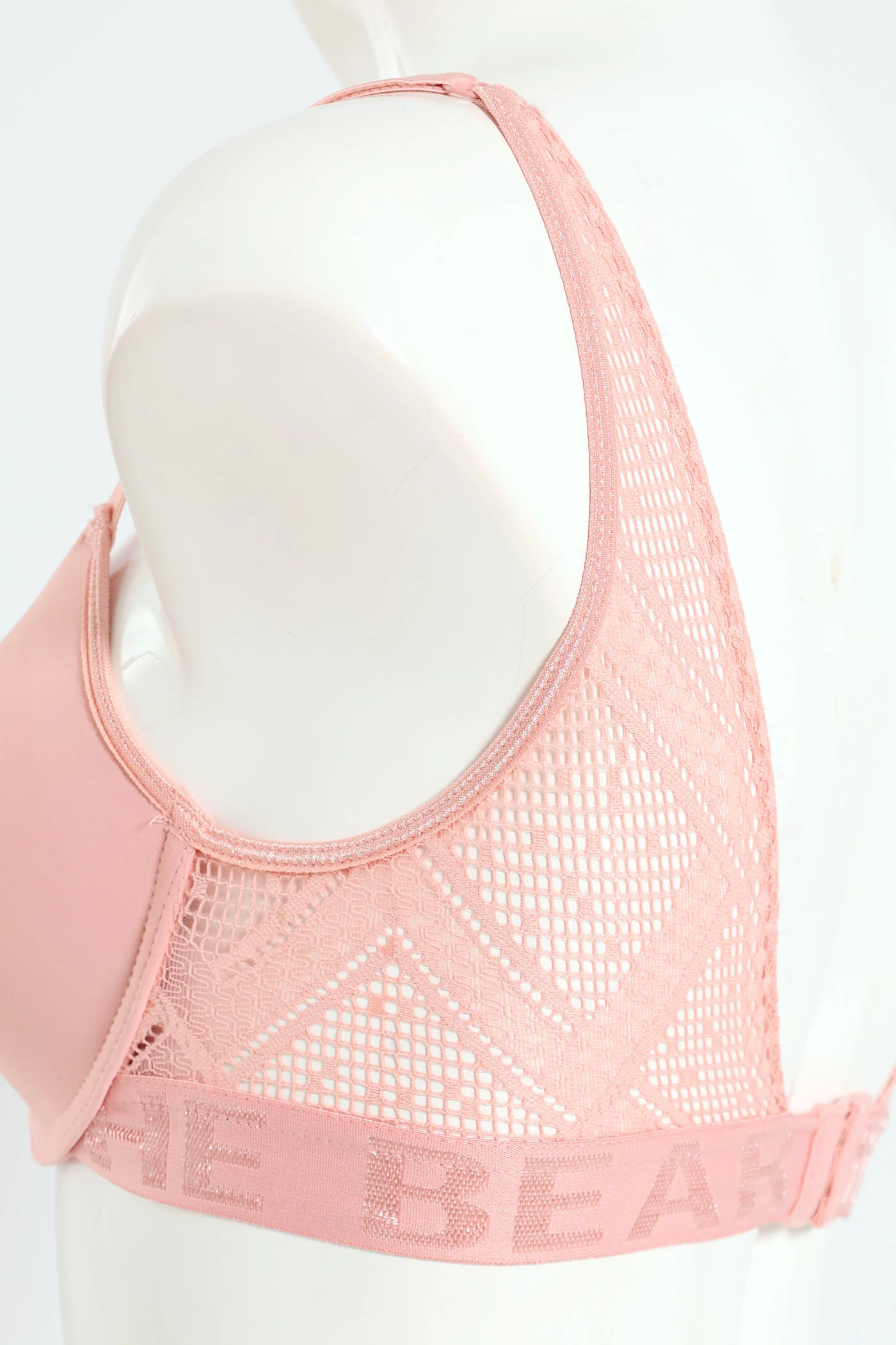 Lacey Padded Underwire Bra With Jaquard Elastic Band - Pink - Image 7