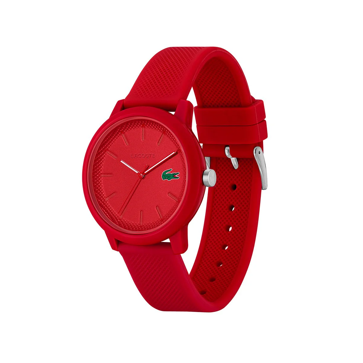 Lacoste Red Watch Case And Matching Red Silicone Strap - Image 2