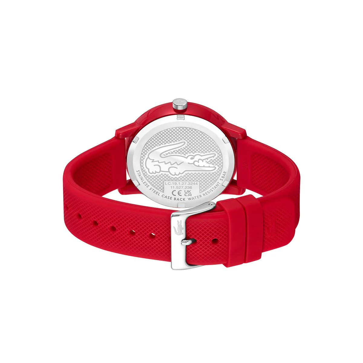 Lacoste Red Watch Case And Matching Red Silicone Strap - Image 3