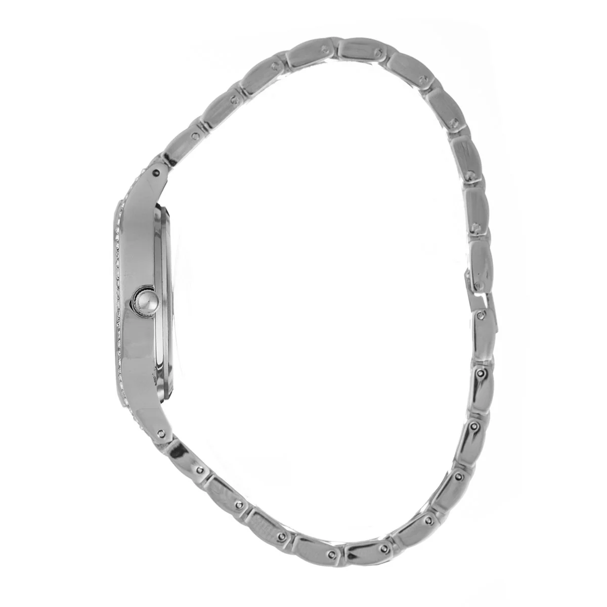Ladies 30mm Sliver Stone Case Watch With Bracelet - Image 2