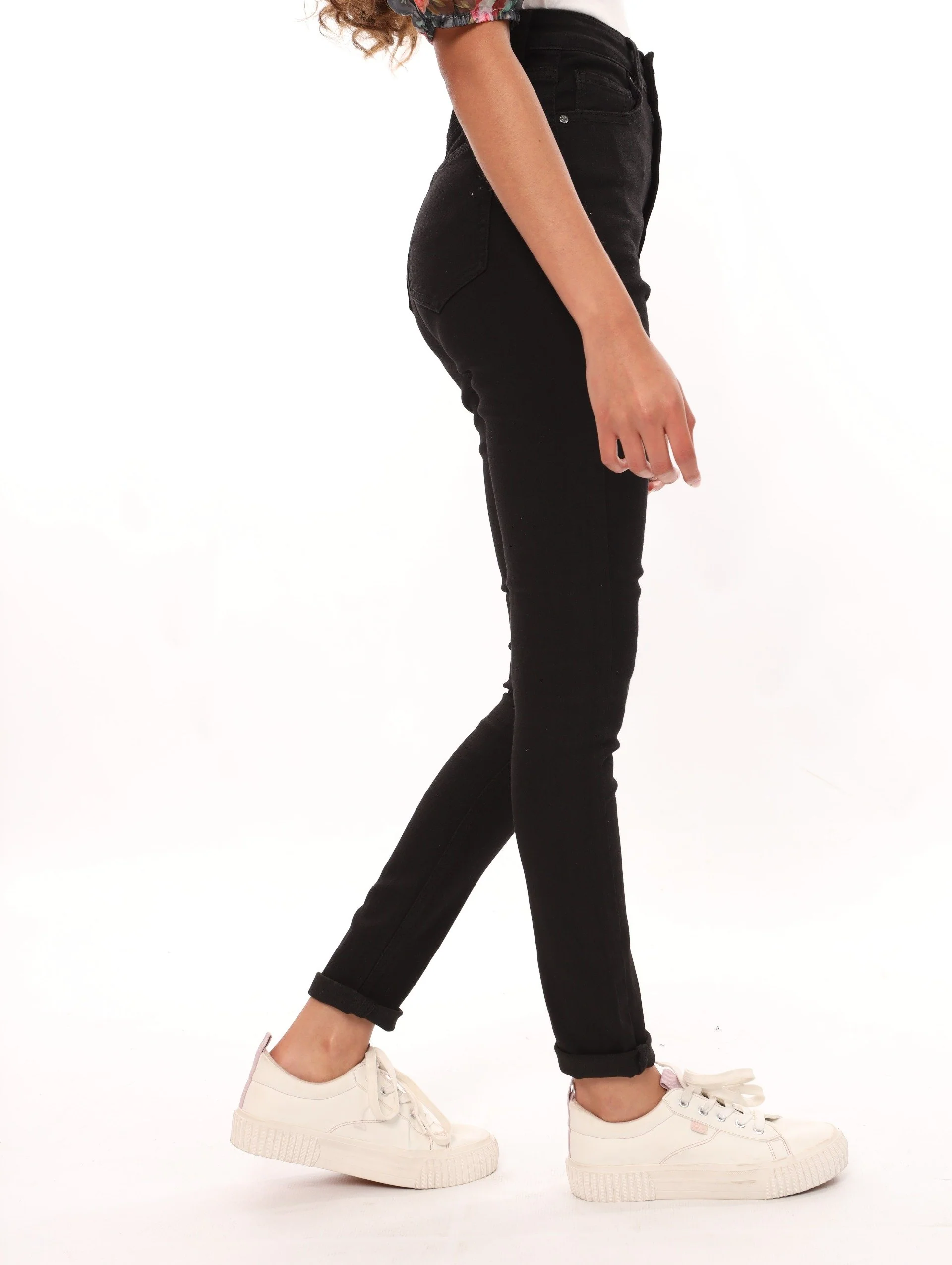 Ladies Black High Waist Skinny Denim Jean - Image 2