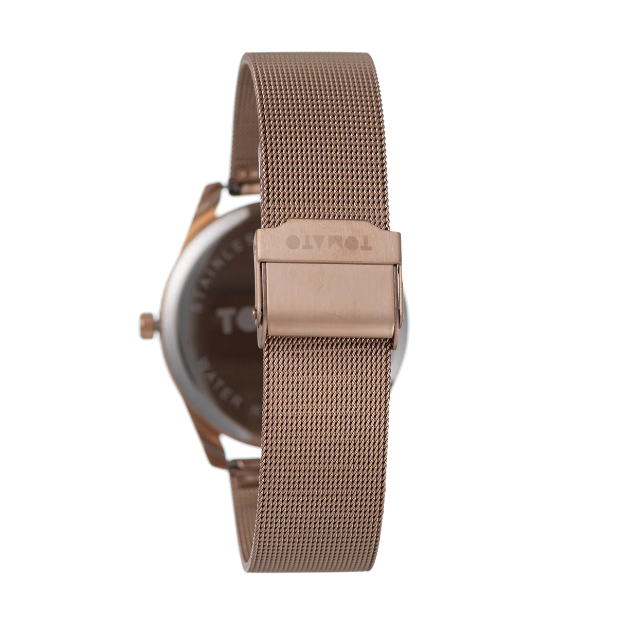 Ladies Rose Gold Mesh Band Watch & Necklace Set - Image 4
