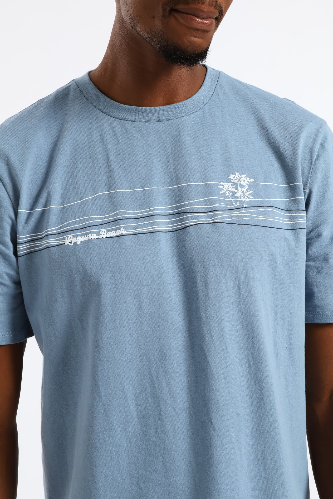 Laguna Beach Print Tee - Steel Blue - Image 2