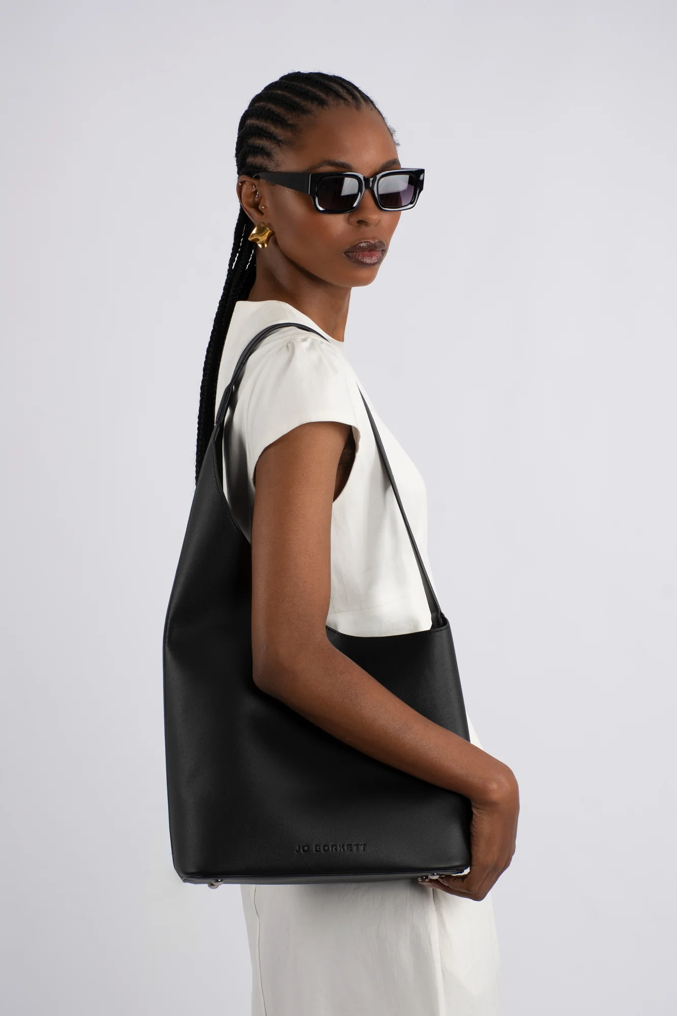 Lara Asymmetrical Tote Bag - Black - Image 2