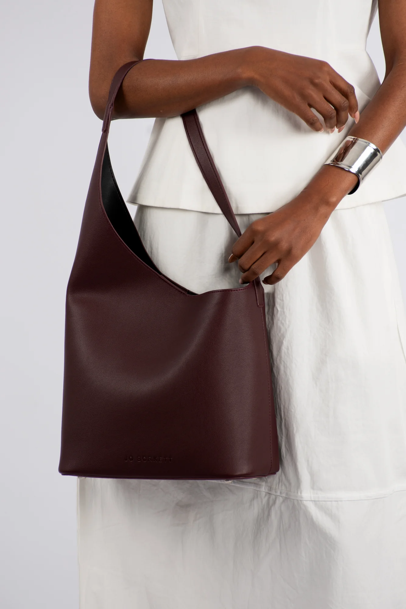 Lara Asymmetrical Tote Bag - Burgundy - Image 2