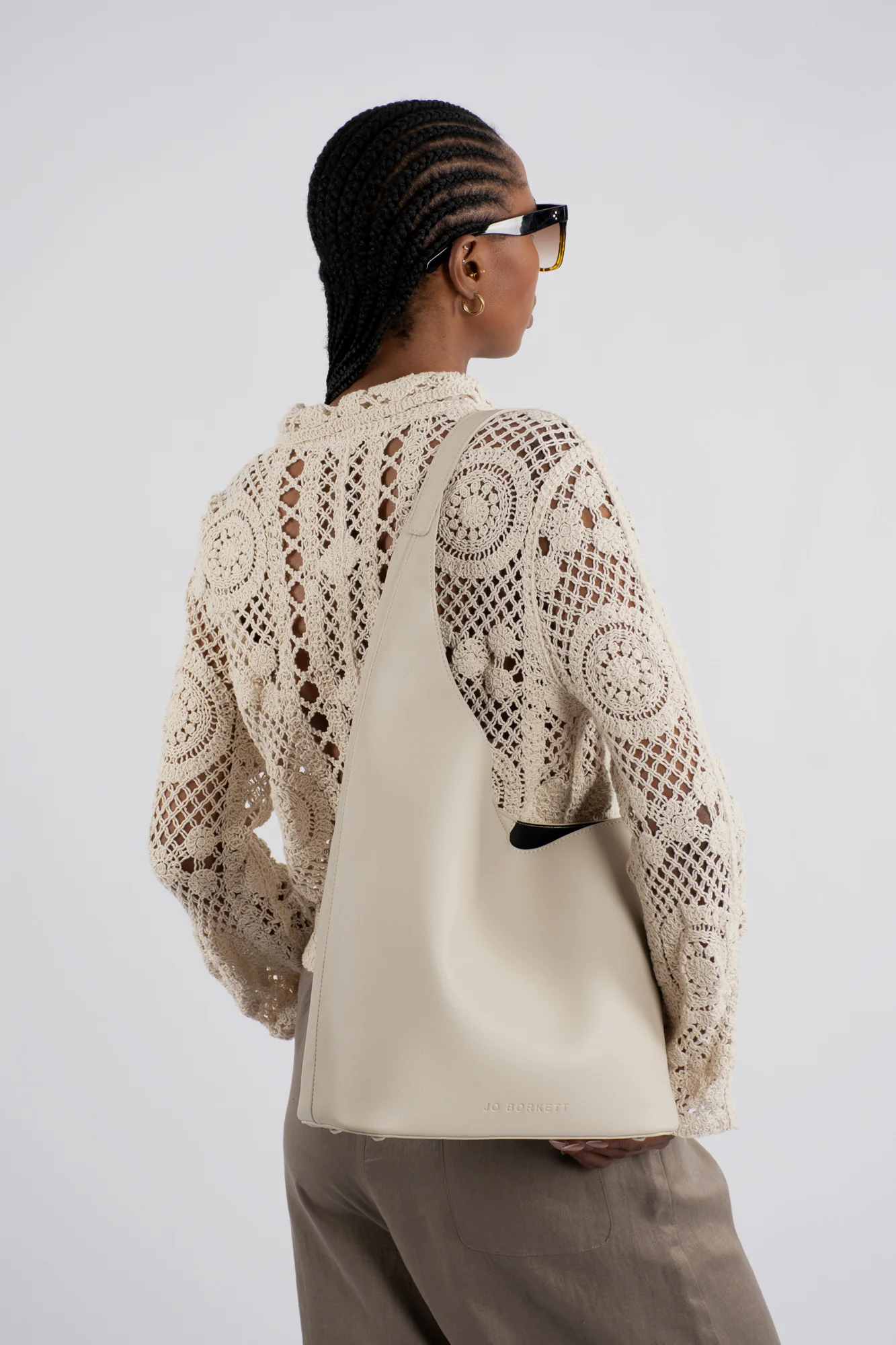 Lara Asymmetrical Tote Bag - Cream - Image 2