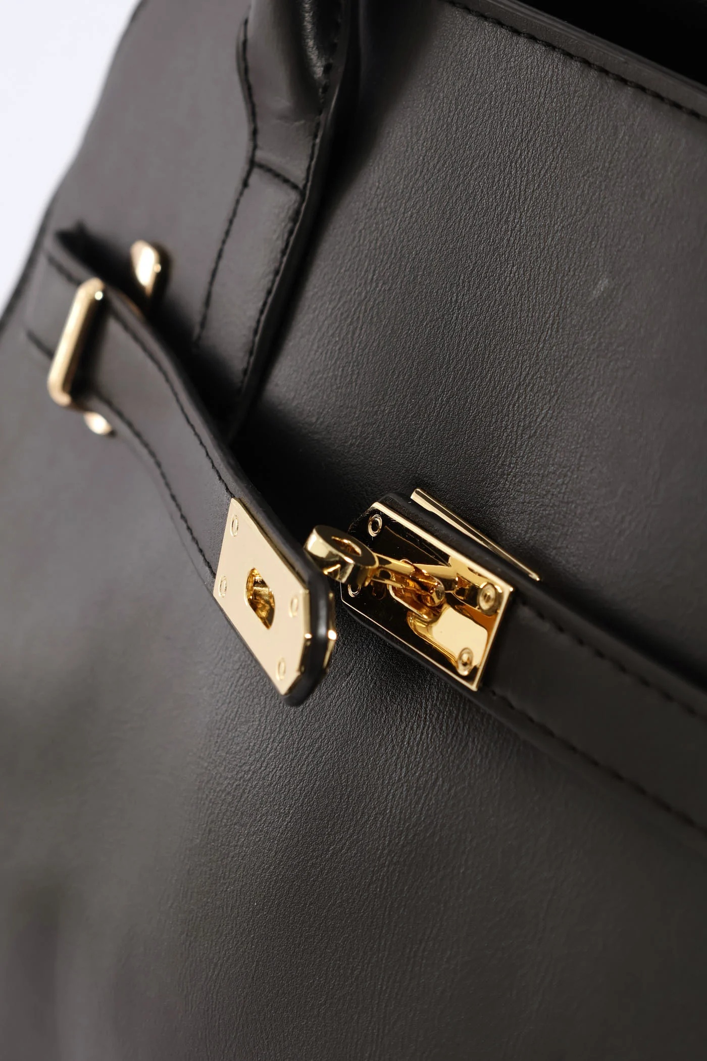 Large Dome Belt Detail Shopper - Black - Image 2