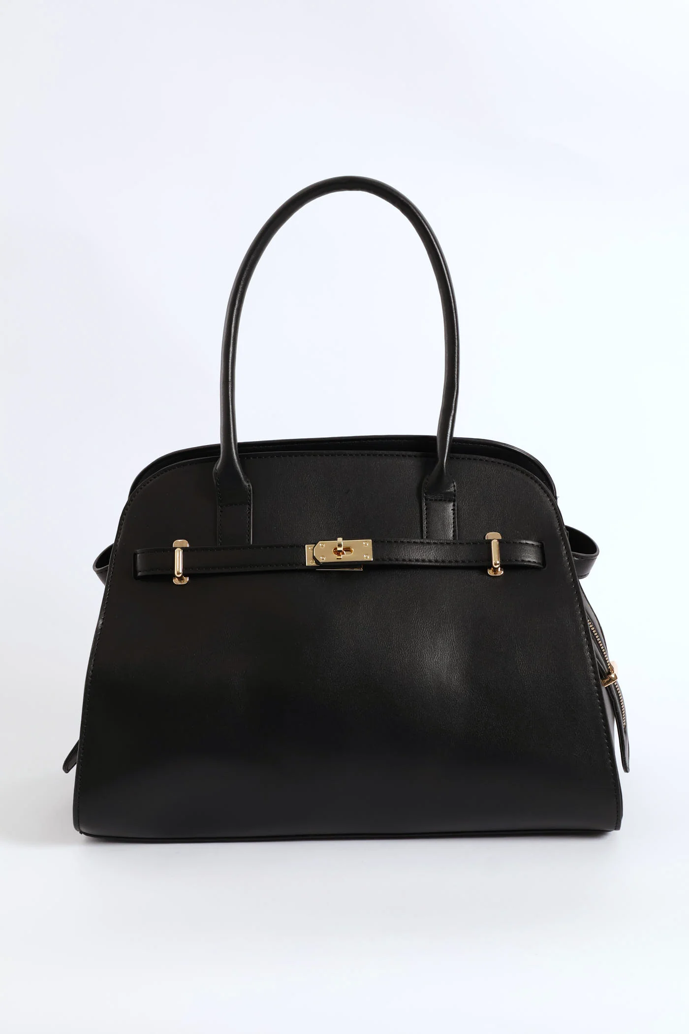 Large Dome Belt Detail Shopper - Black - Image 3