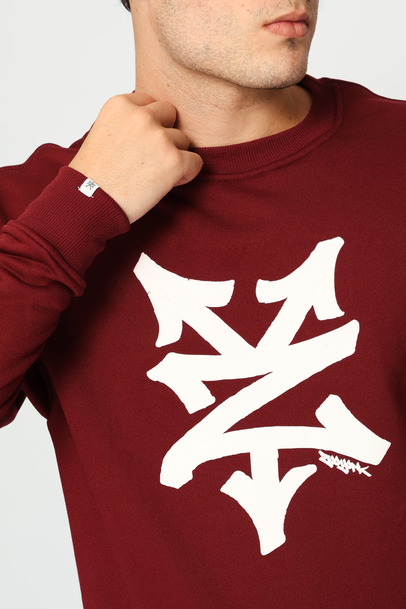 Large Logo Crew Top - Burgundy - Image 2