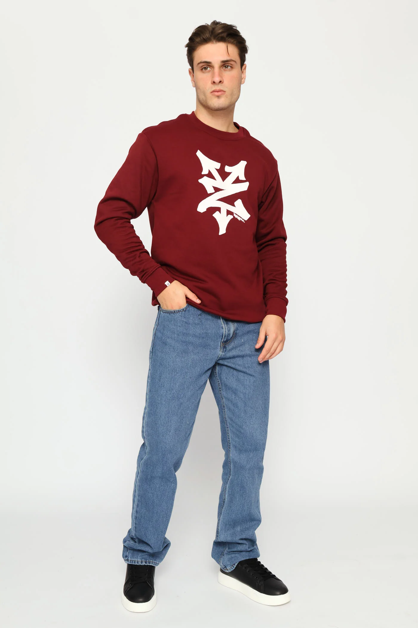 Large Logo Crew Top - Burgundy - Image 5