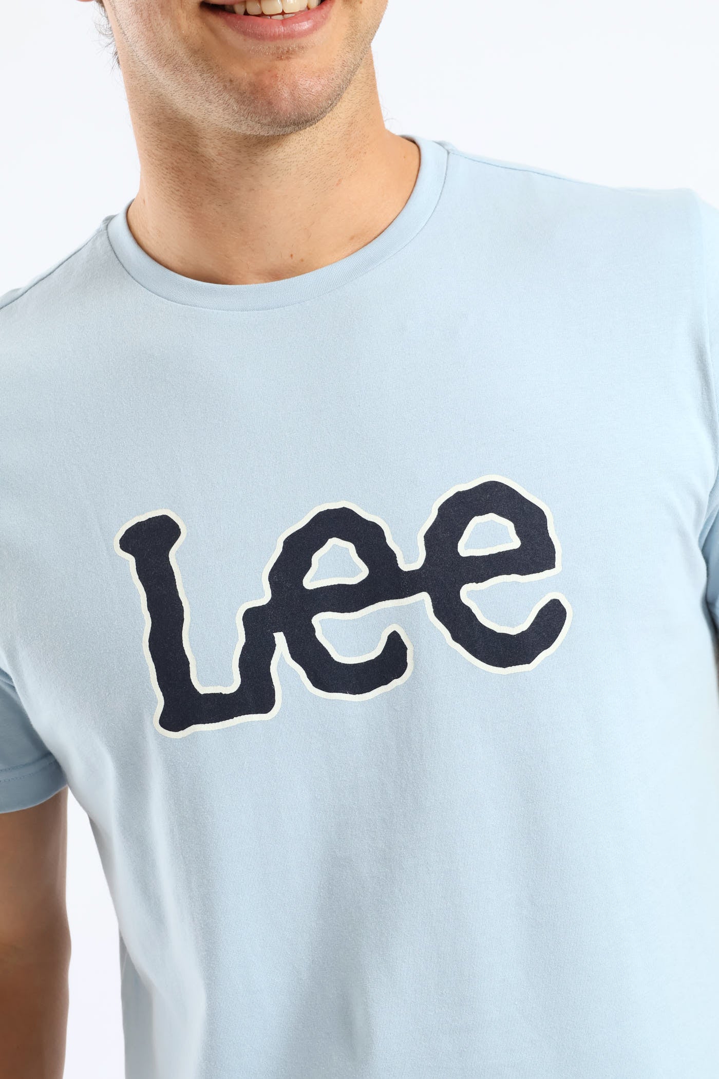 Large Logo Print Tee - Sky Blue - Image 2