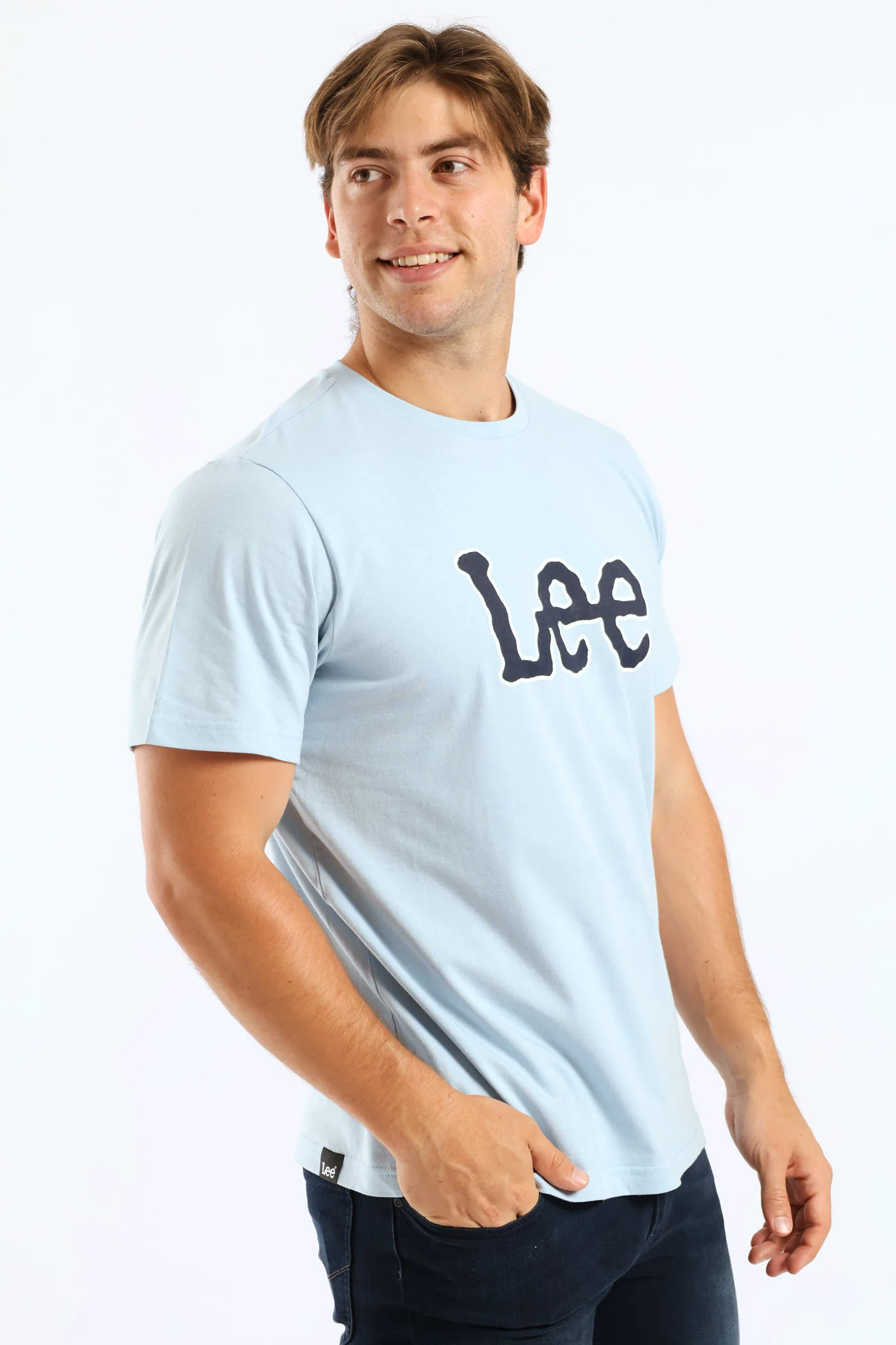 Large Logo Print Tee - Sky Blue - Image 3