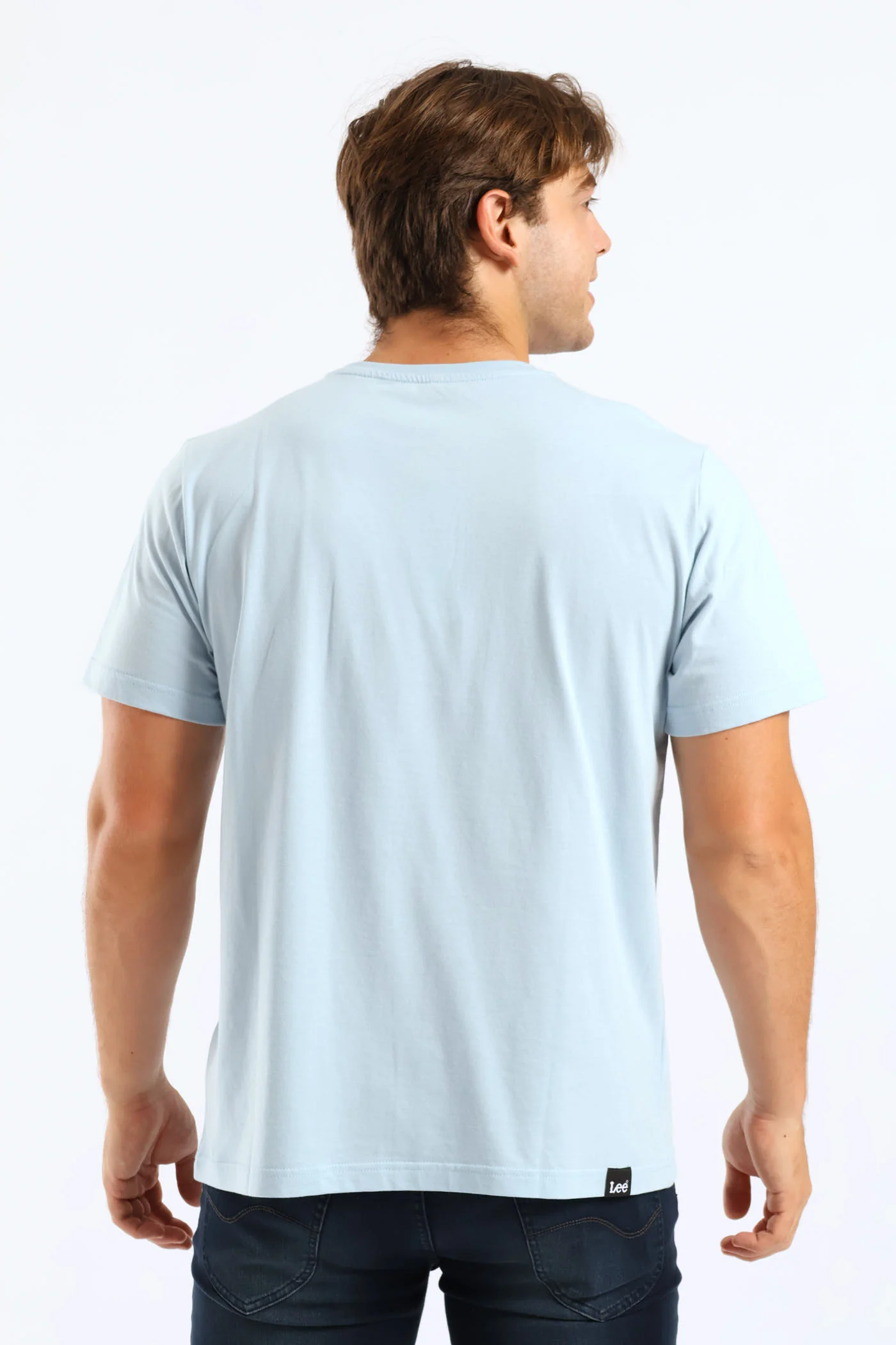 Large Logo Print Tee - Sky Blue - Image 4
