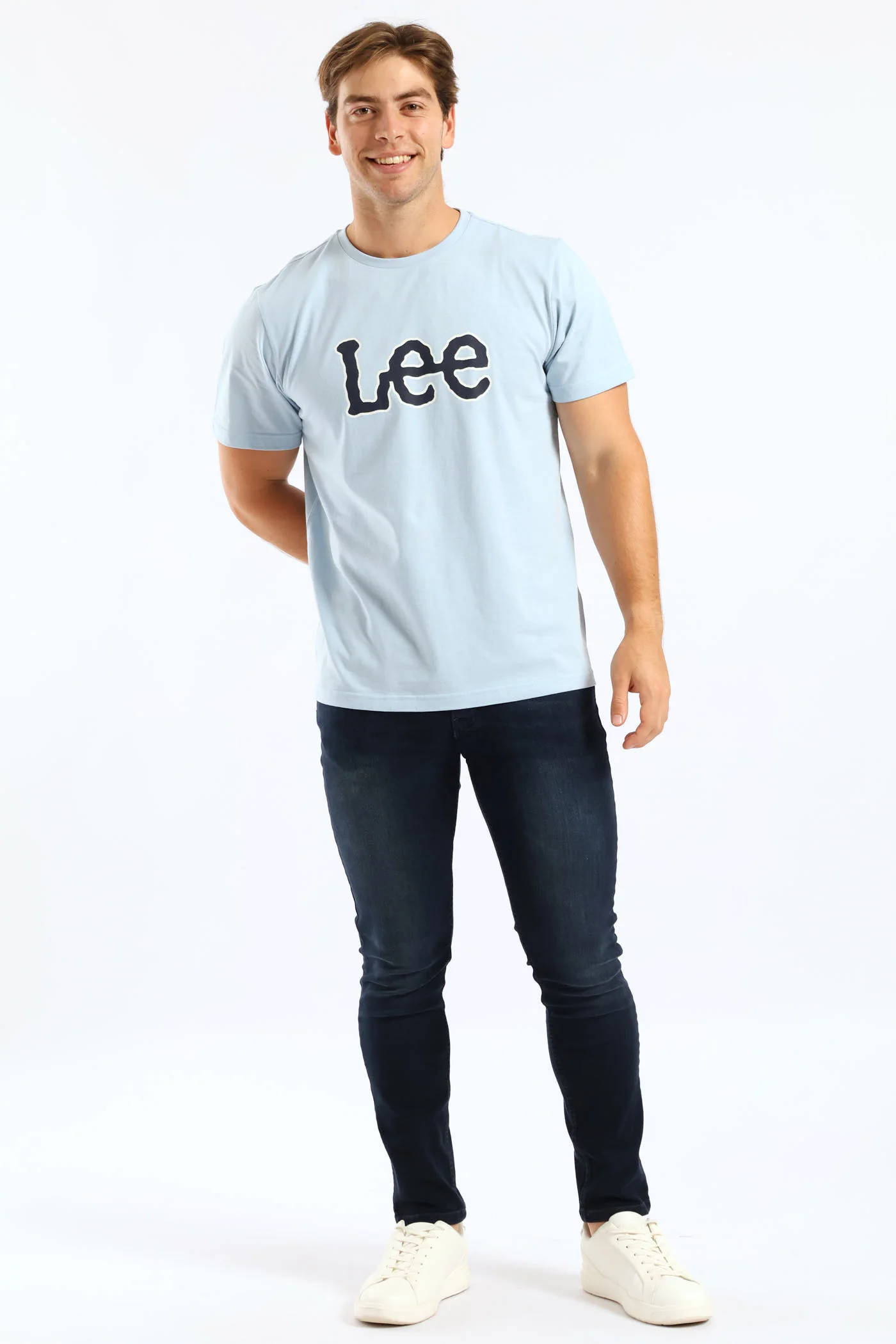 Large Logo Print Tee - Sky Blue - Image 5