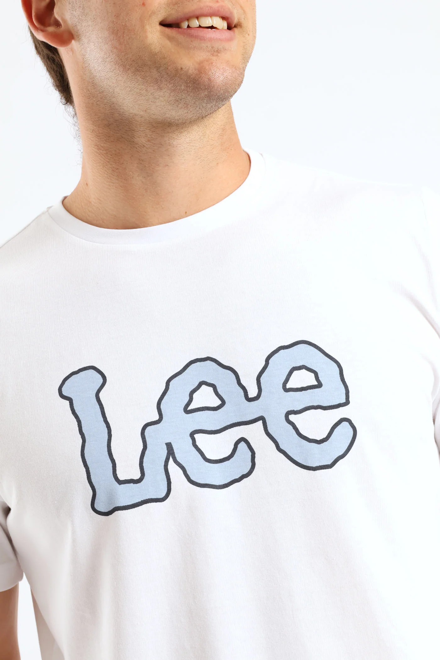 Large Logo Print Tee - White - Image 2
