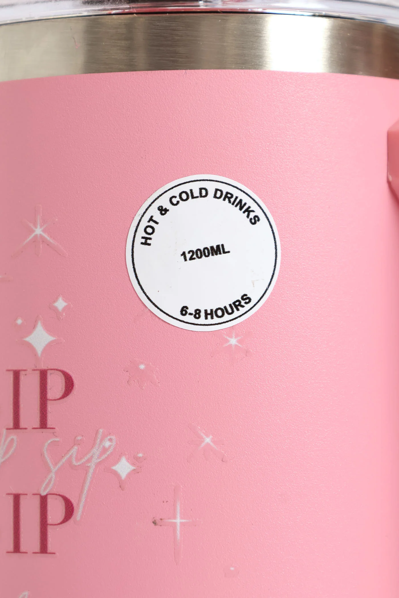 Large Metal Tumbler Flask - Pink - Image 4