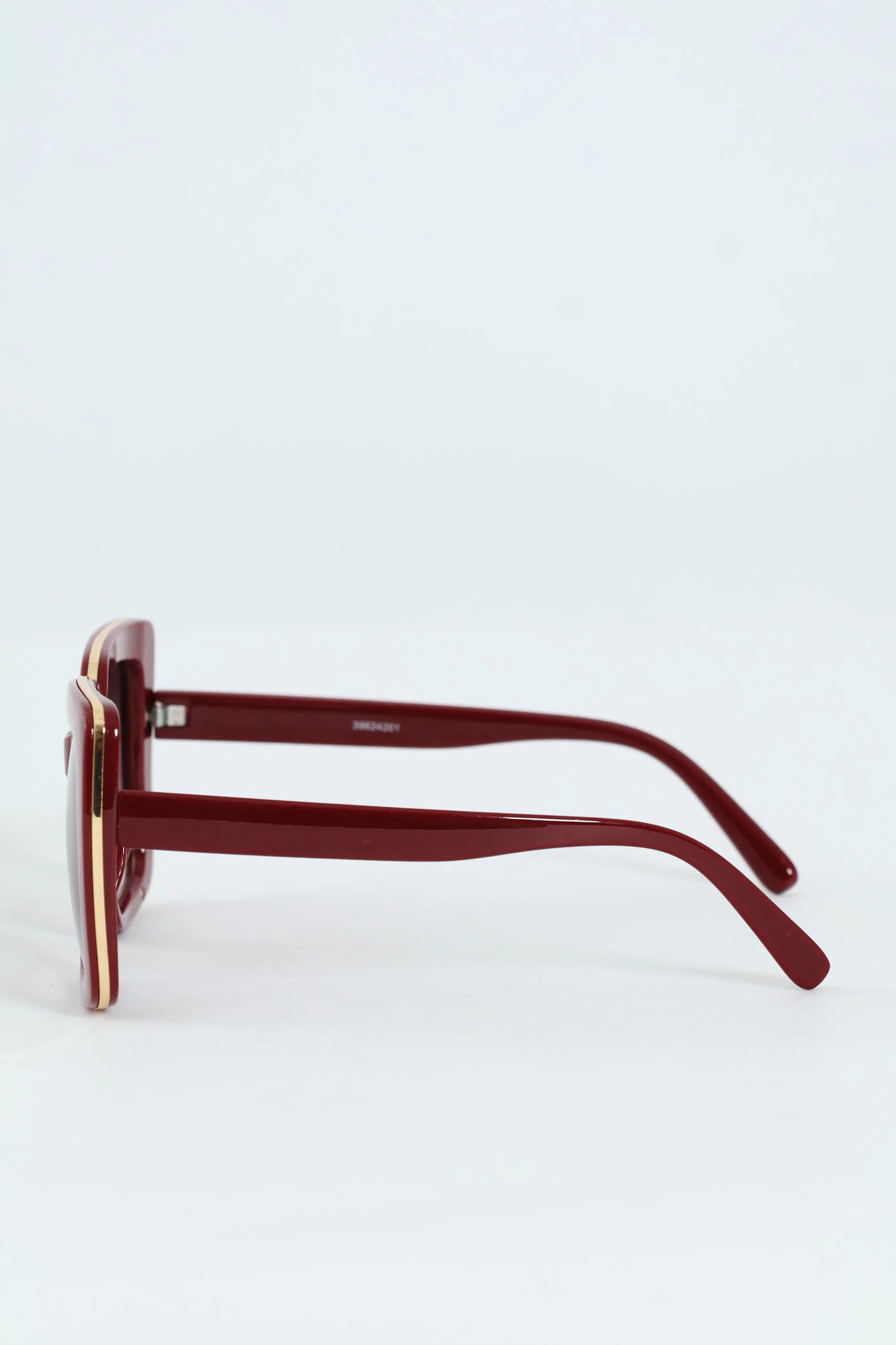 Large Square Smoke Gradient Sunglasses - Burgundy - Image 3
