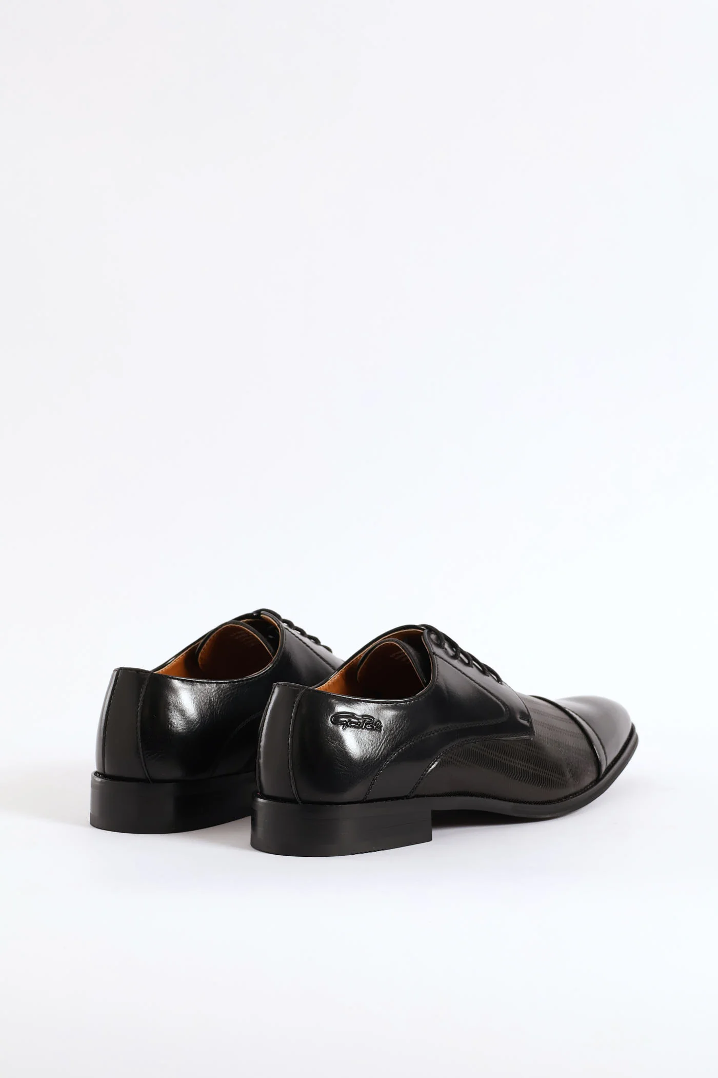 Laser Detail Toe Cap Derby Shoe - Black - Image 3