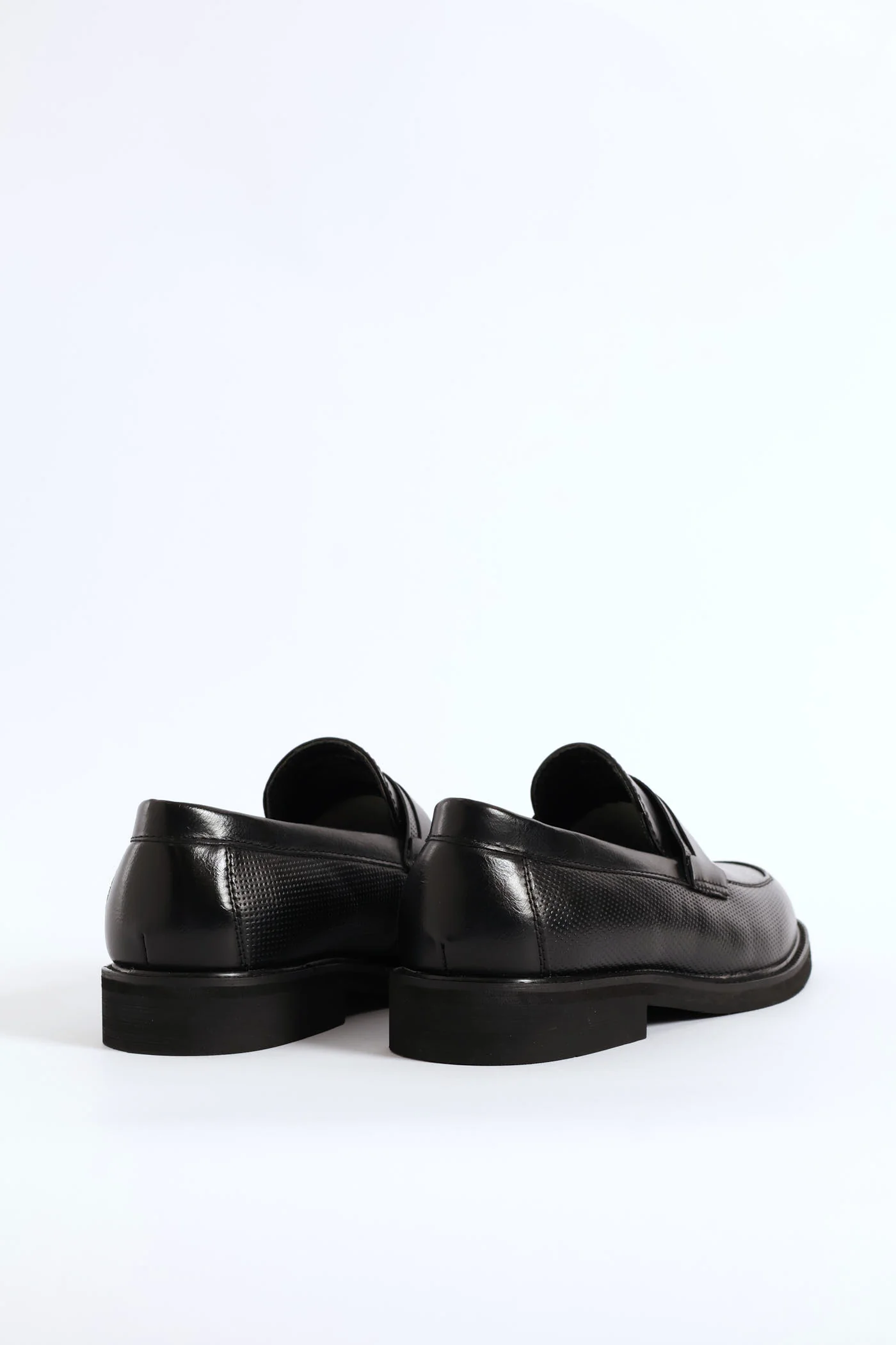 Laser Punched Detail Double Banded Upper Slip On - Black - Image 3
