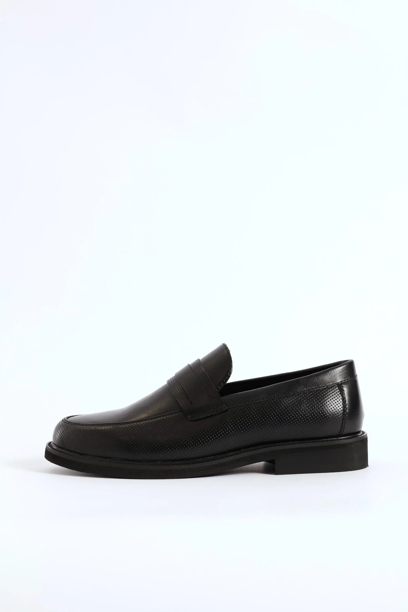 Laser Punched Detail Double Banded Upper Slip On - Black - Image 5