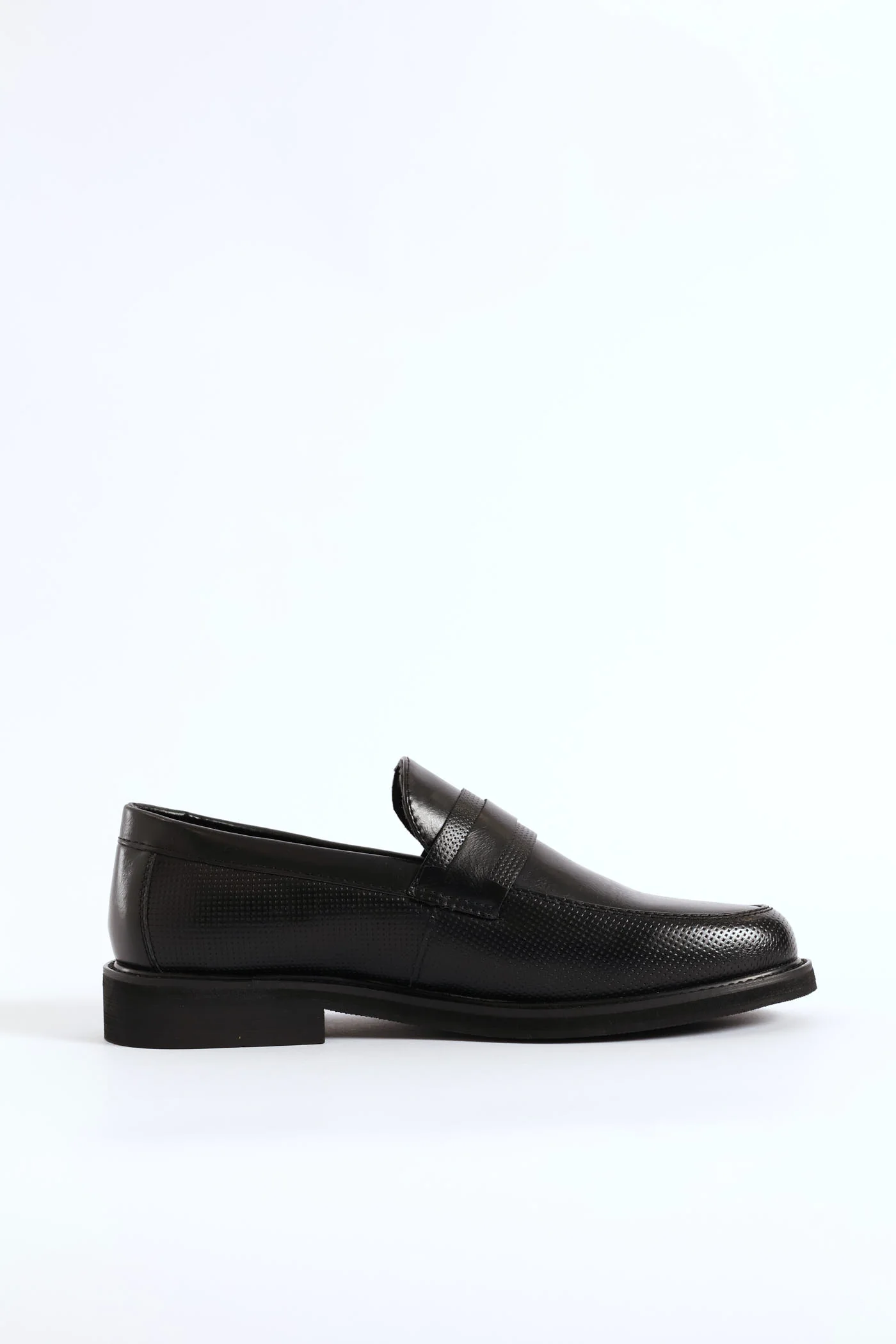 Laser Punched Detail Double Banded Upper Slip On - Black - Image 6