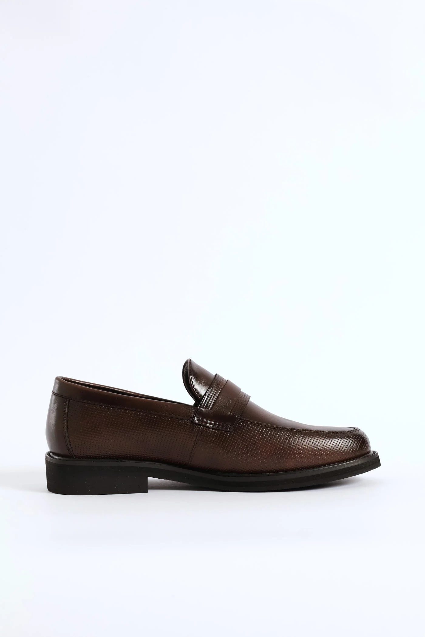 Laser Punched Detail Double Banded Upper Slip On - Chocolate - Image 3