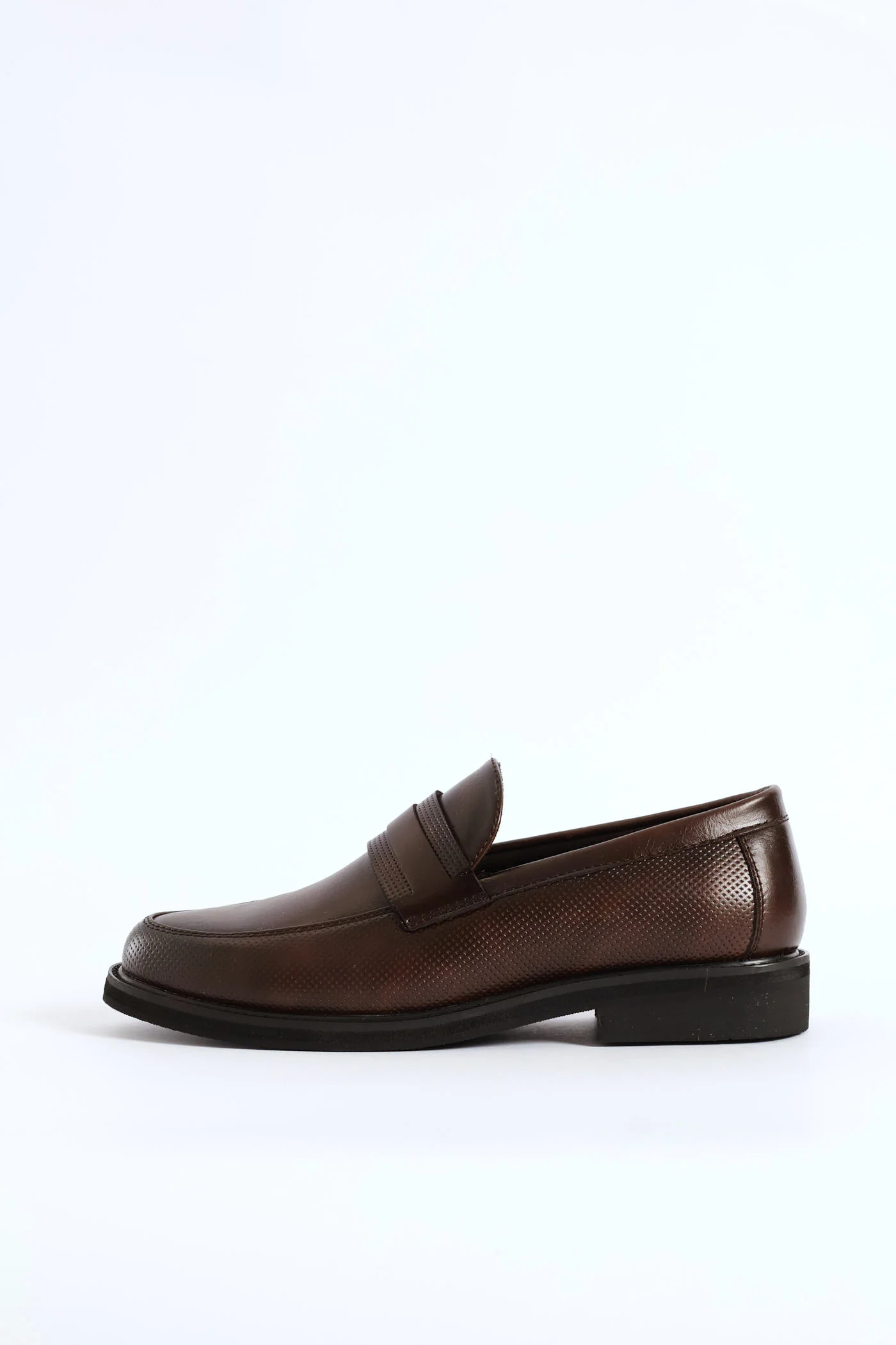 Laser Punched Detail Double Banded Upper Slip On - Chocolate - Image 4