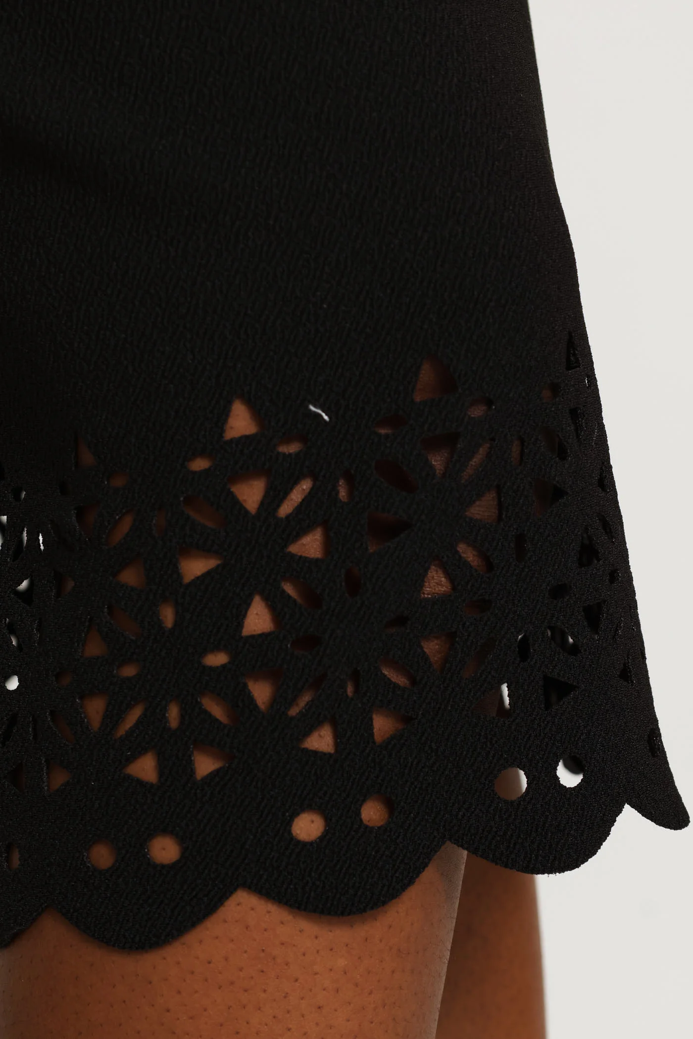 Lasercut Pencil Skirt - Black - Image 3