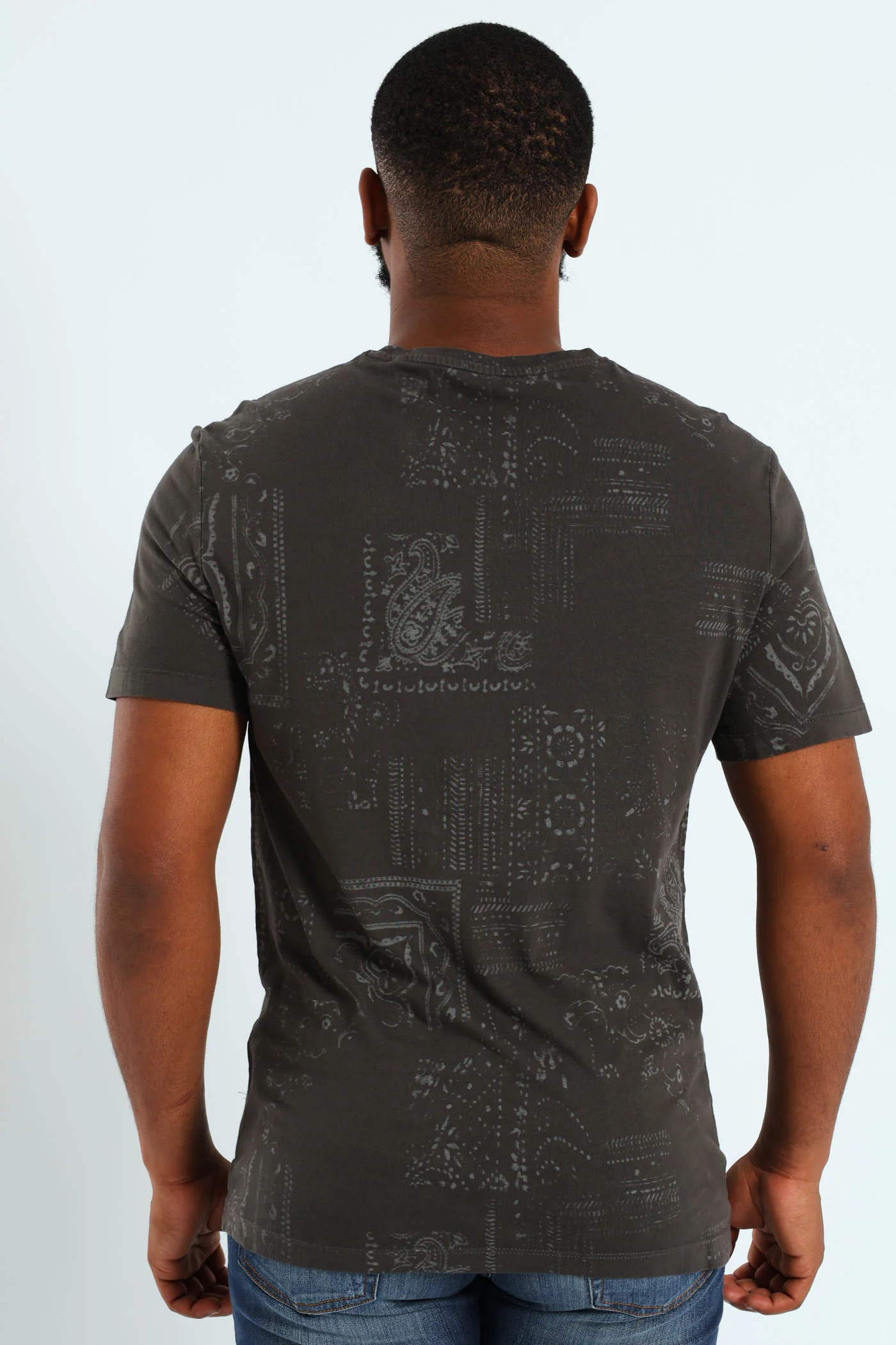 Lasered Print Tee - Grey - Image 2
