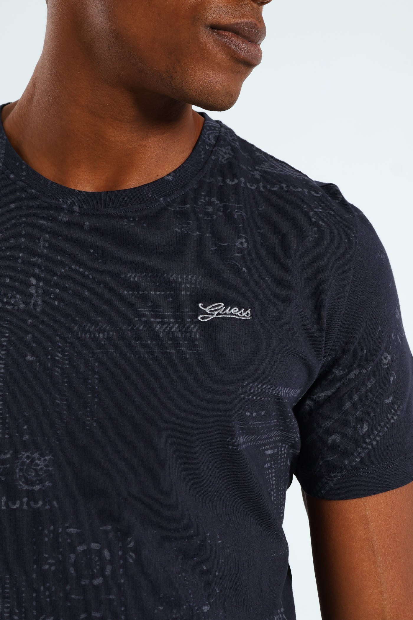 Lasered Print Tee - Navy - Image 2