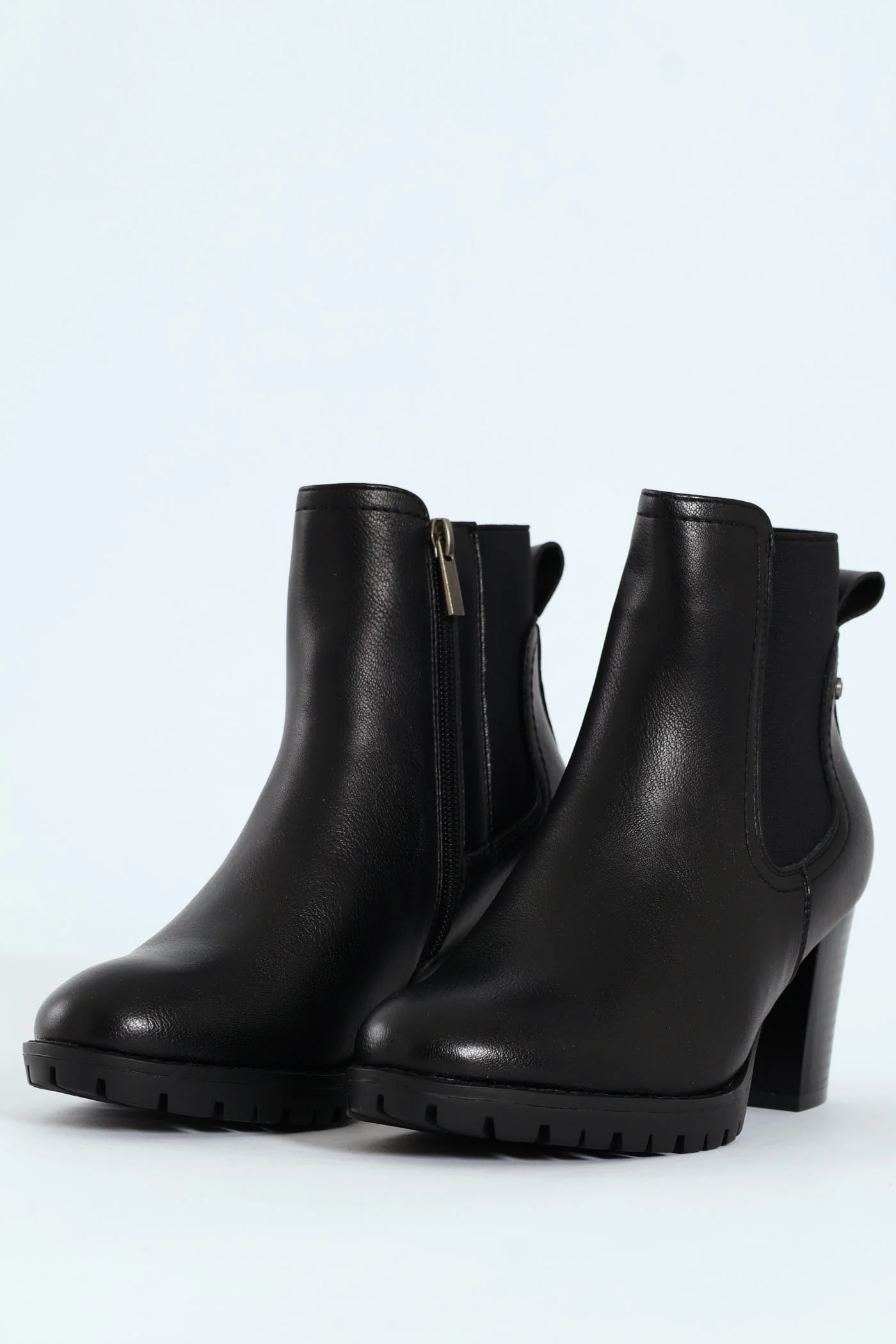 Layla Block Heel Platform Ankle Boot - Black - Image 6