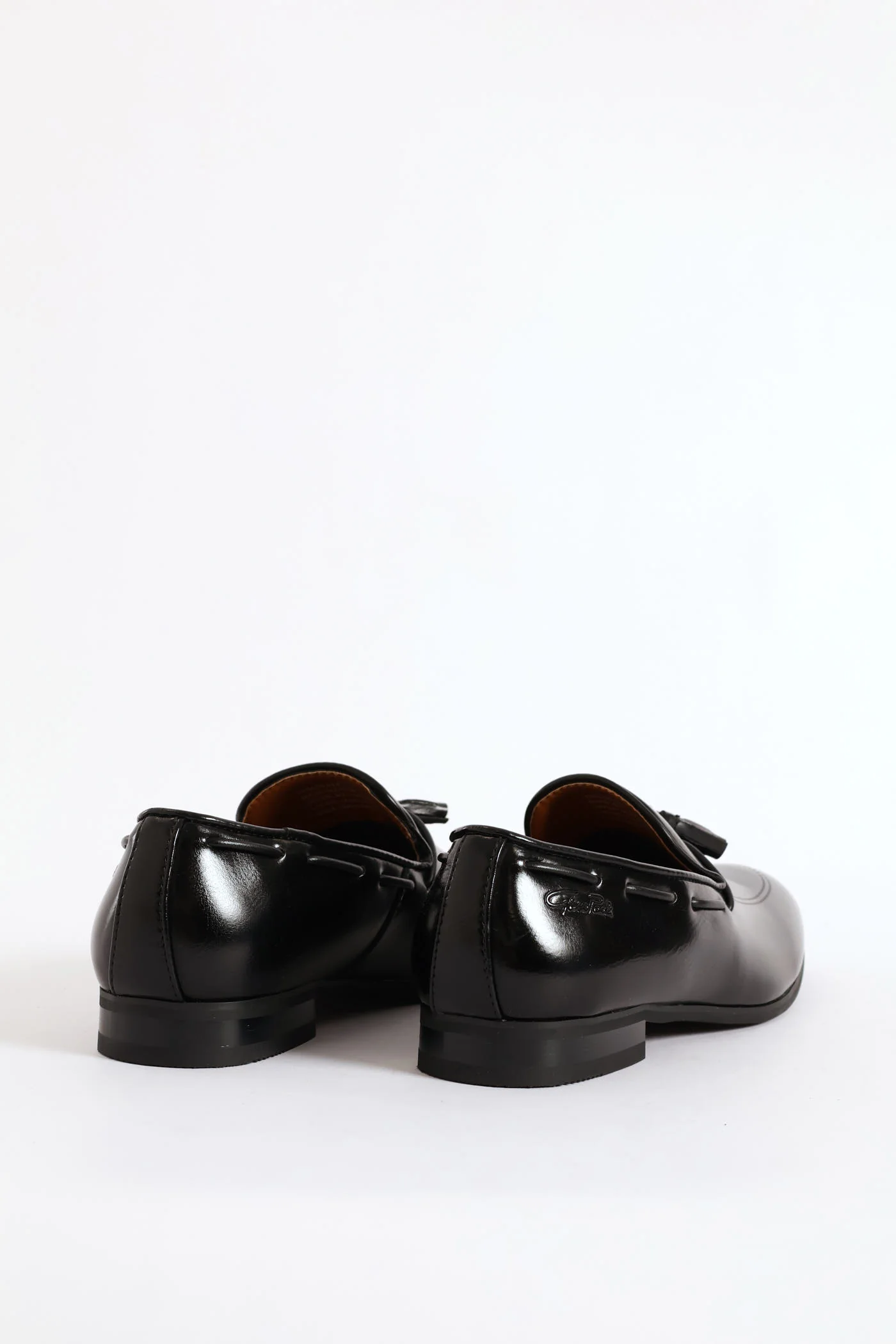 Lazer Punched Detail Tassel Loafer - Black - Image 3