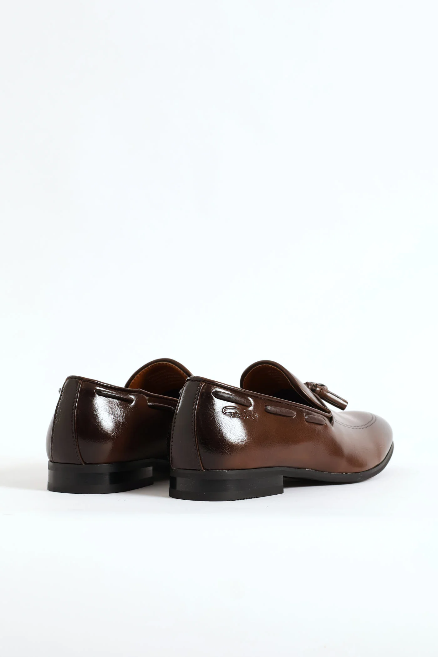 Lazer Punched Detail Tassel Loafer - Brown - Image 5