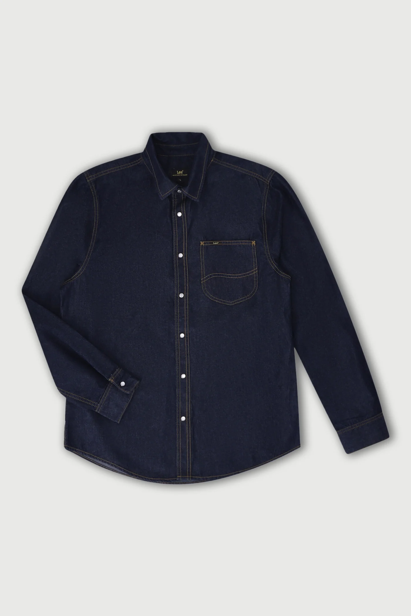 Lazy Denim Long Sleeve Shirt - Dark Indigo - Image 6