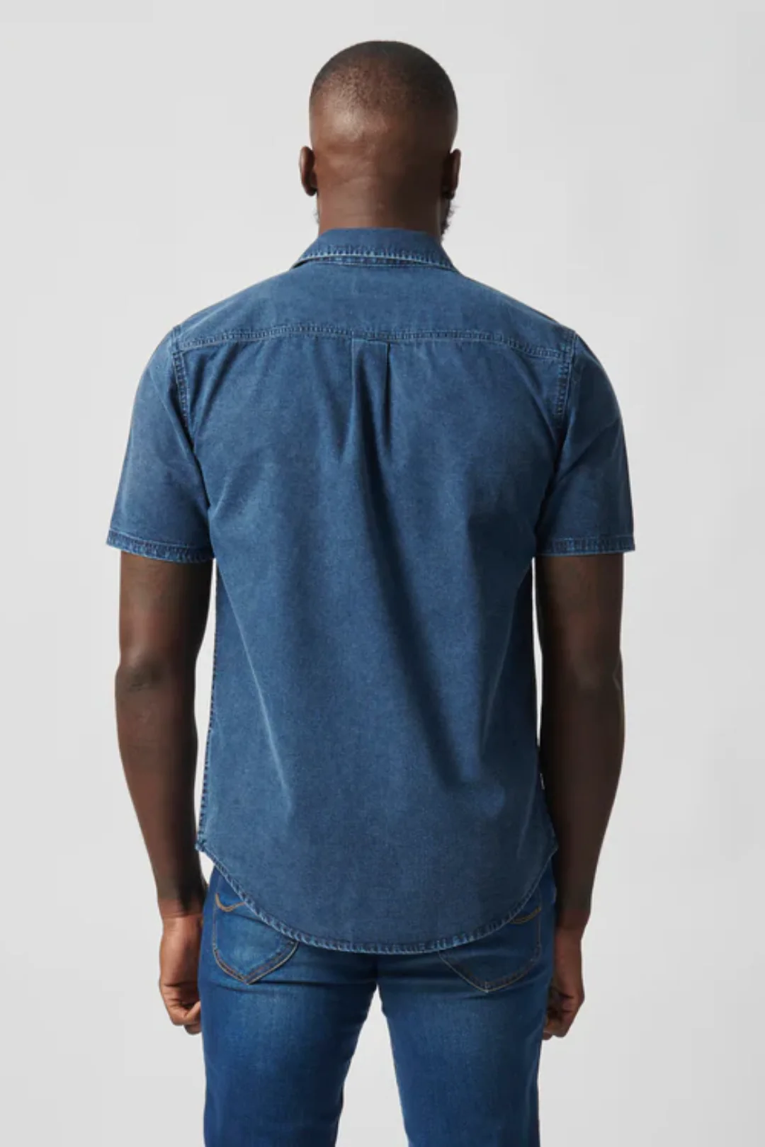 Lazy Denim Short Sleeve Shirt - Stonewash - Image 6