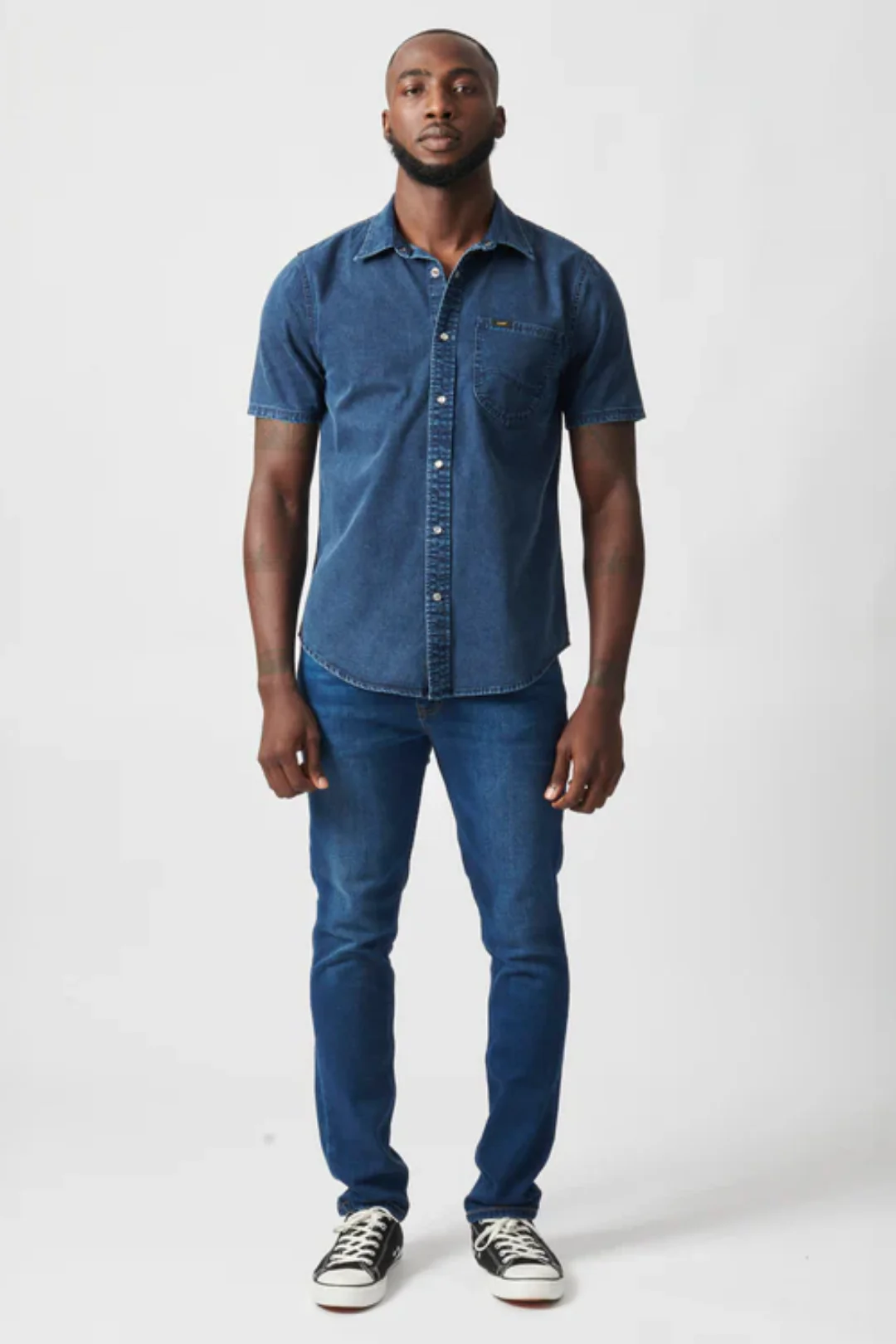 Lazy Denim Short Sleeve Shirt - Stonewash - Image 8