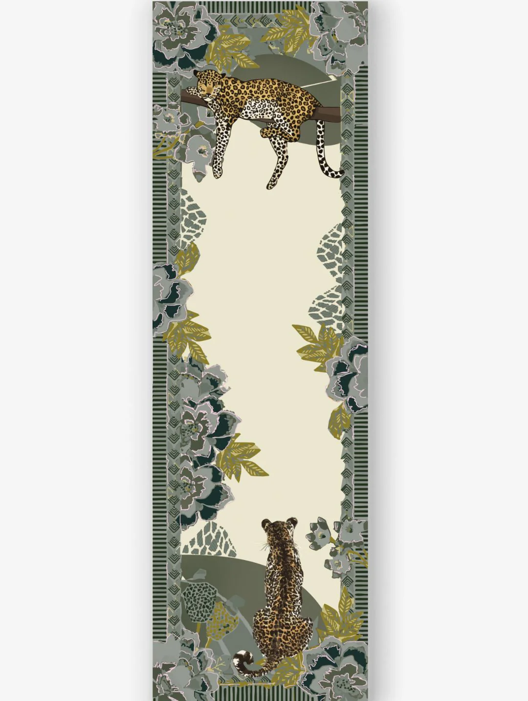 Lazy Leopard Rectangular Silk Touch Scarf - Multi - Image 2