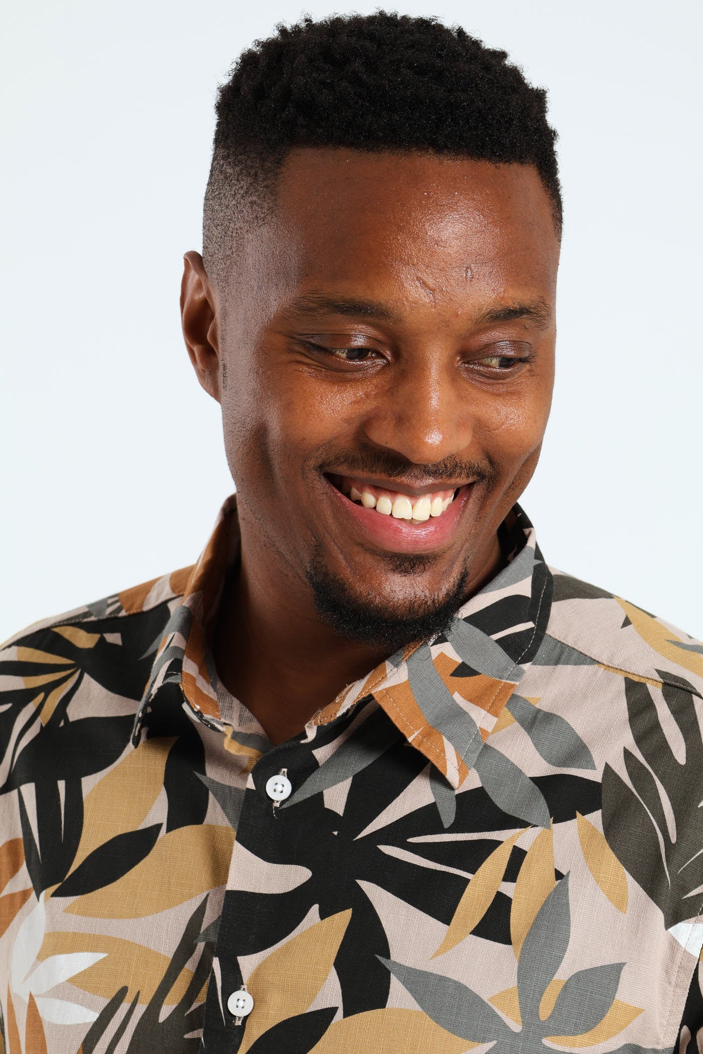 Leaf Print Shirt - Light Stone - Image 5