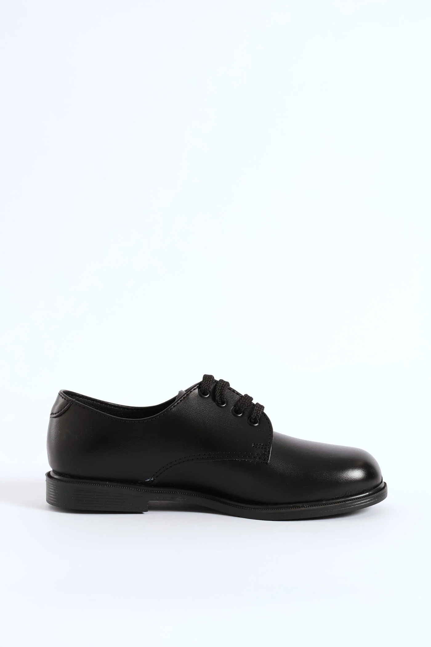 Leather Boys Lace-Up School Shoe - Black - Image 2