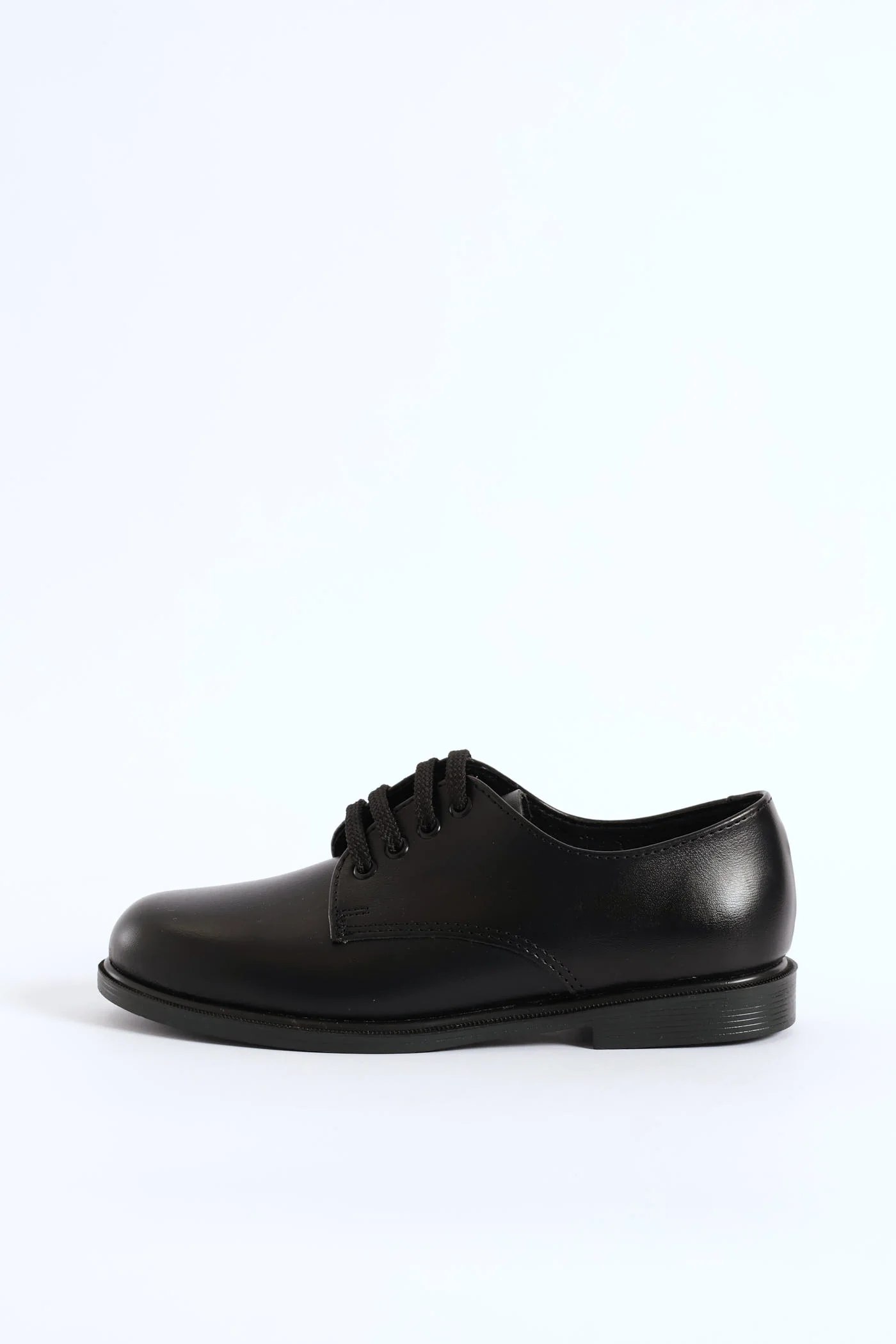 Leather Boys Lace-Up School Shoe - Black - Image 3