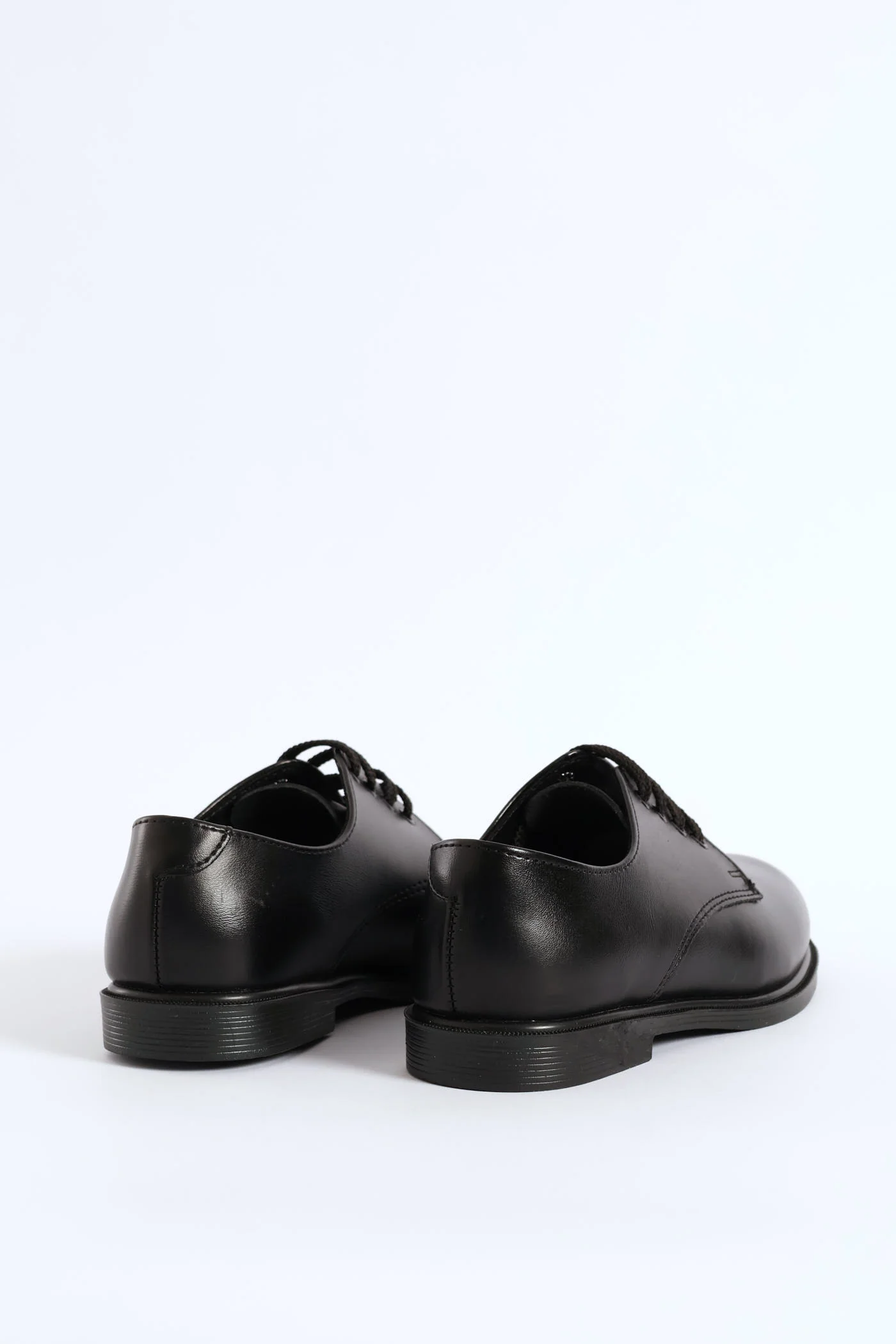 Leather Boys Lace-Up School Shoe - Black - Image 5