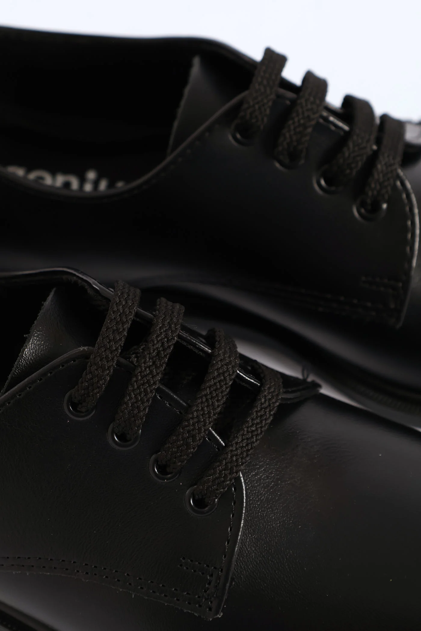 Leather Boys Lace-Up School Shoe - Black - Image 6