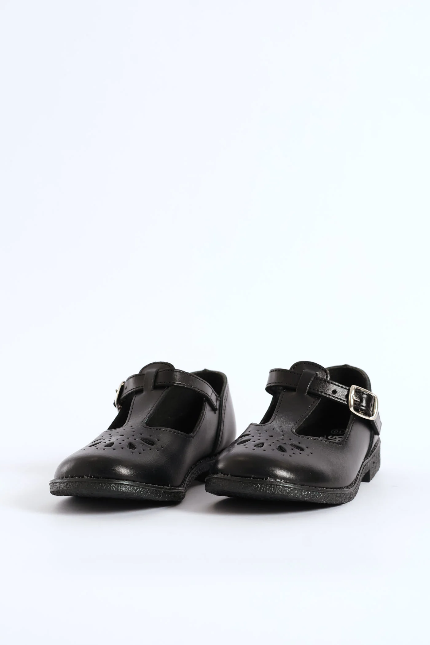 Leather Girls T-Bar School Shoe - Black - Image 3