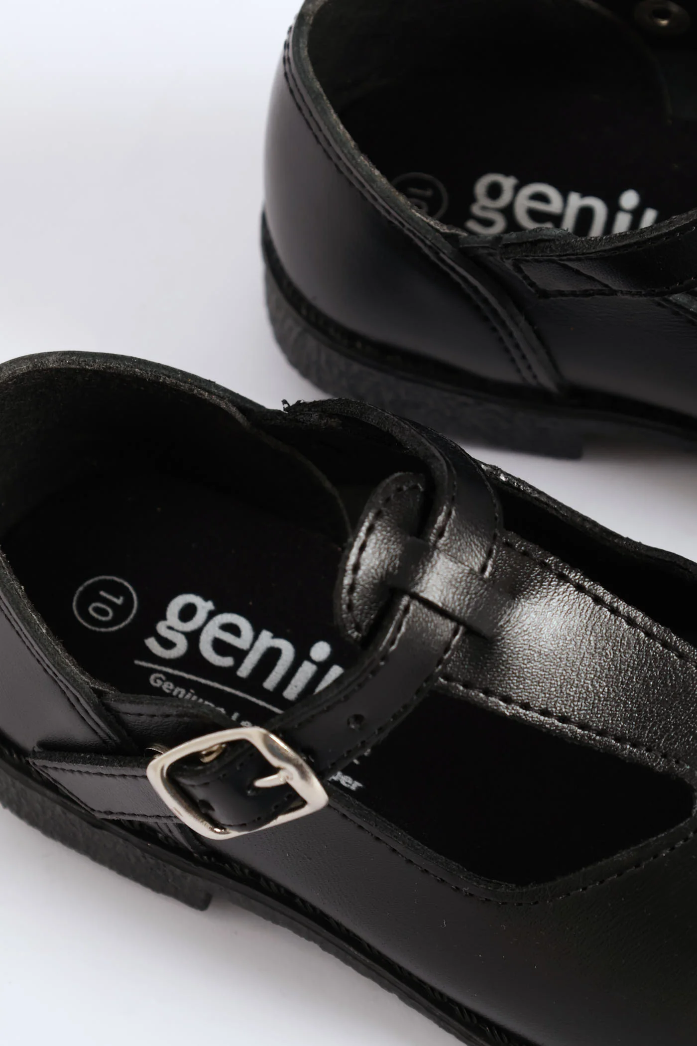 Leather Girls T-Bar School Shoe - Black - Image 5