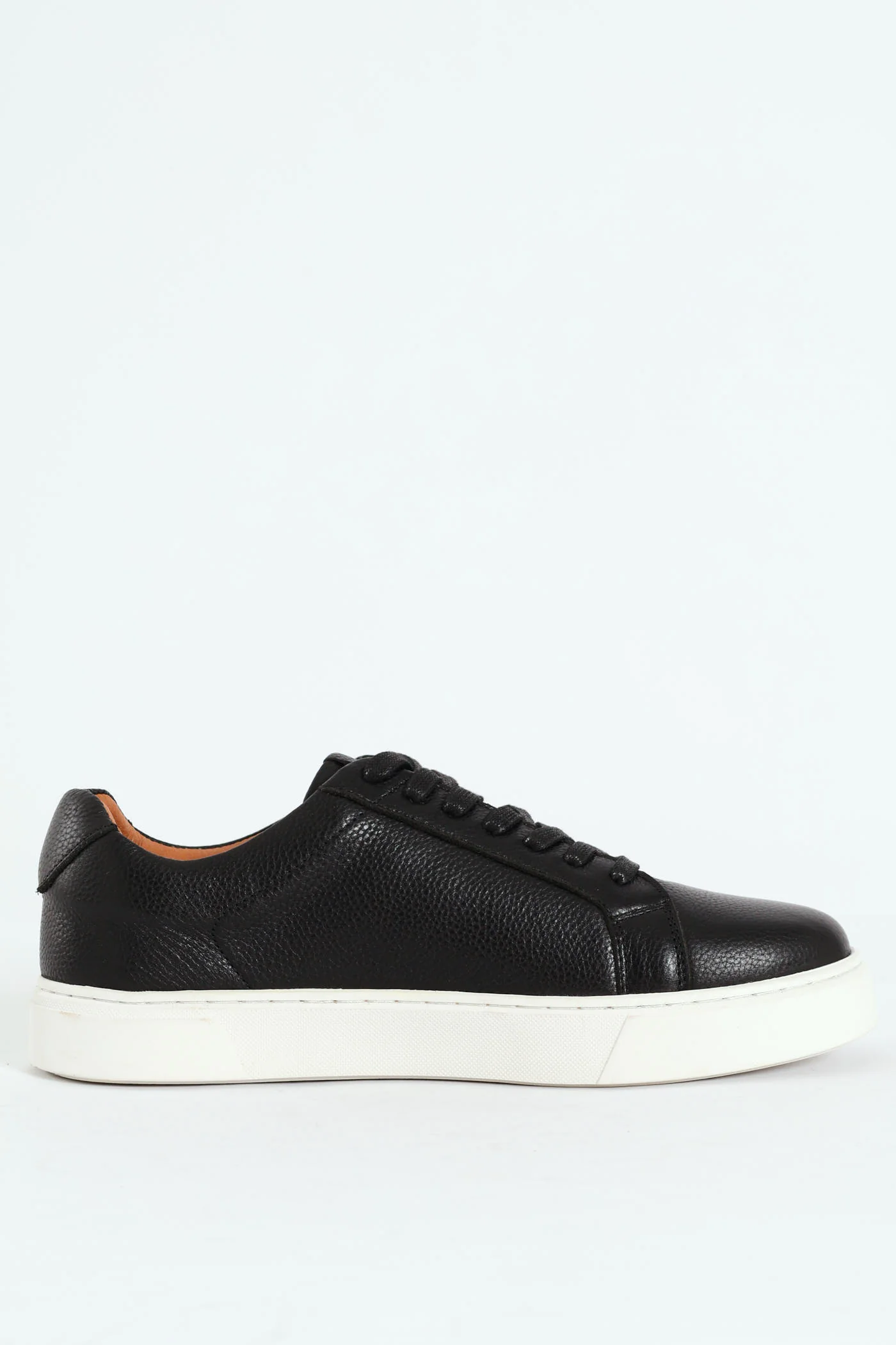 Leather Lace Up Sneaker - Black - Image 3