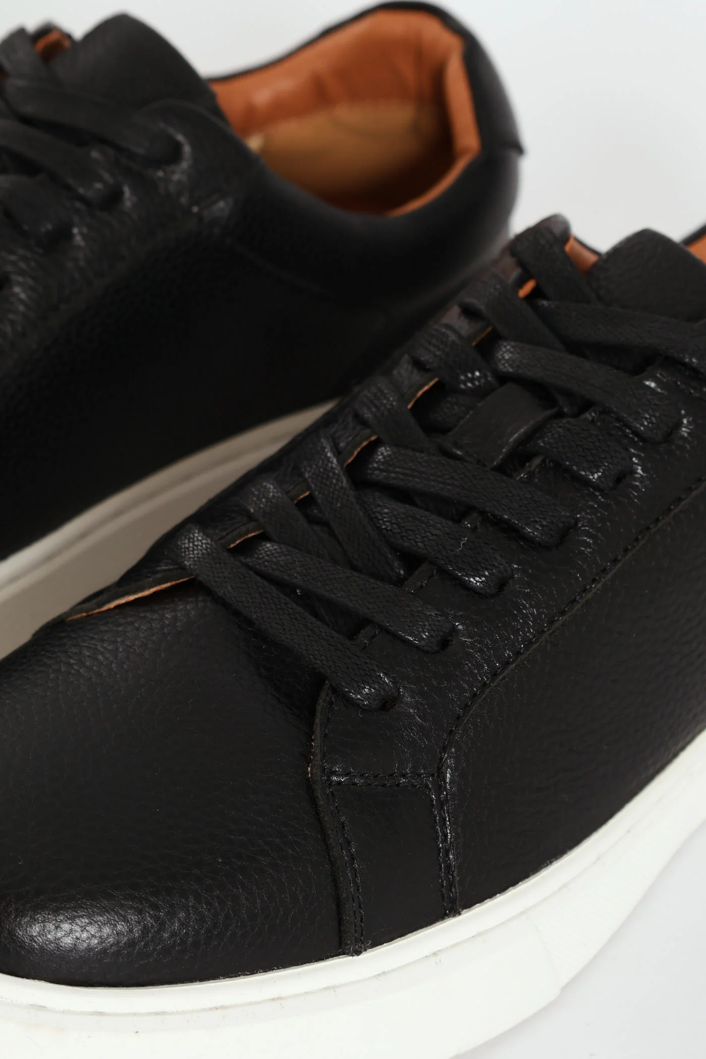 Leather Lace Up Sneaker - Black - Image 5
